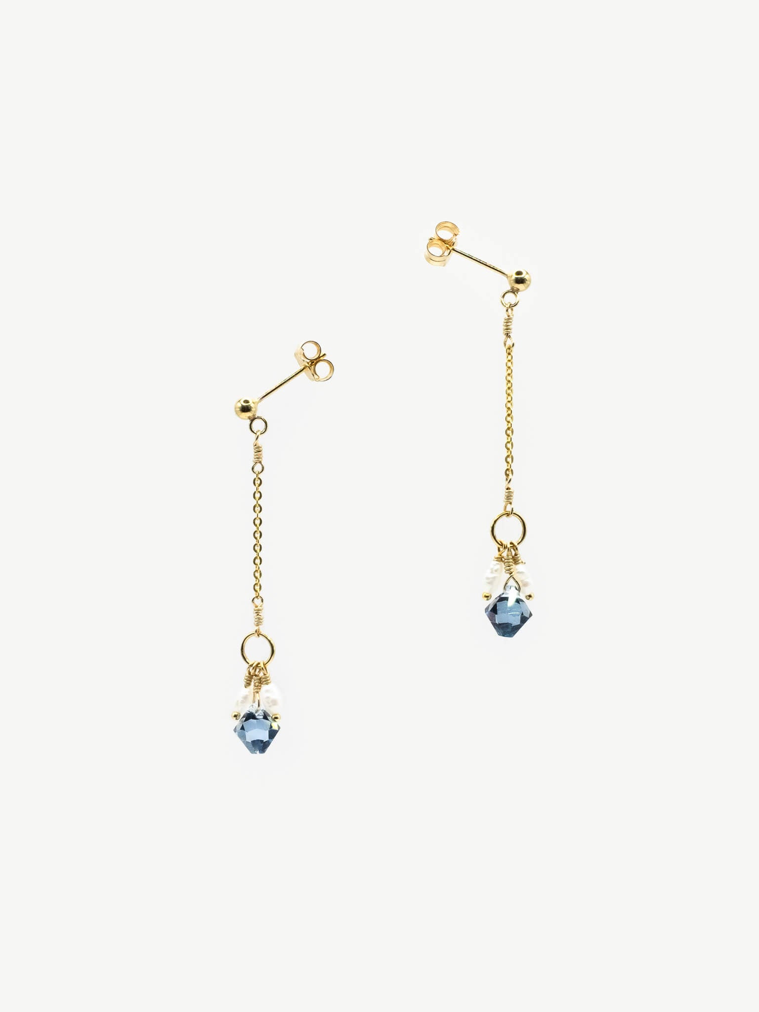 Bluebell Mini Crystal & Pearl Dangle Earrings