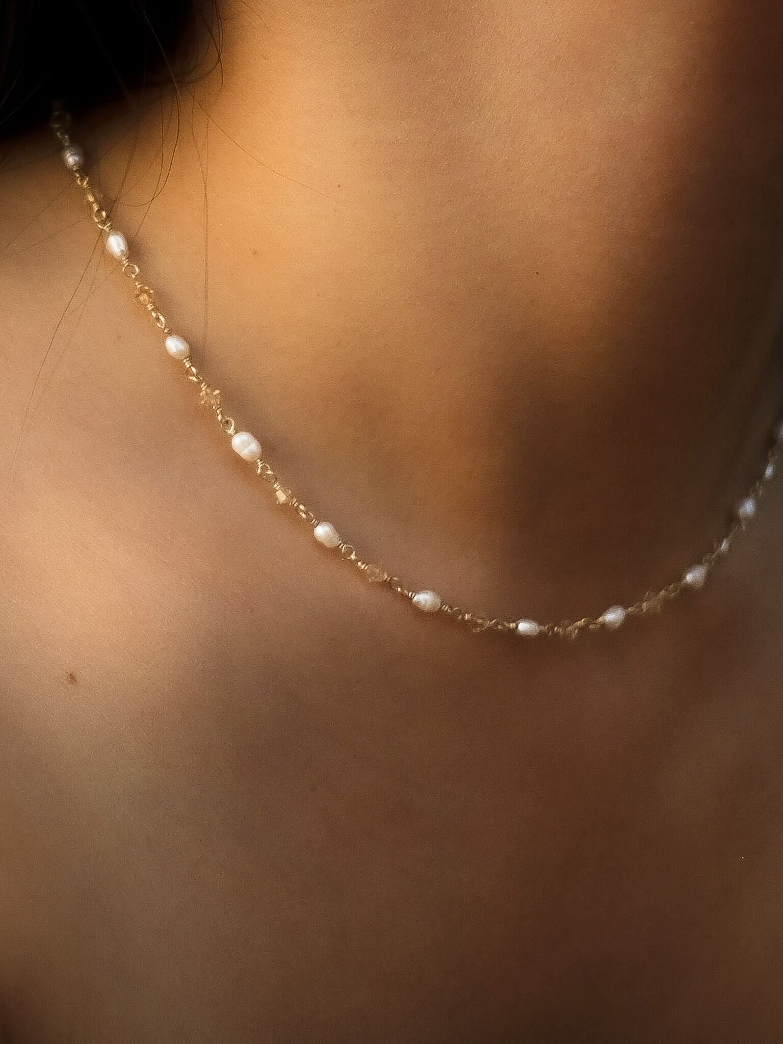 Dainty Pearl & Crystal Necklace