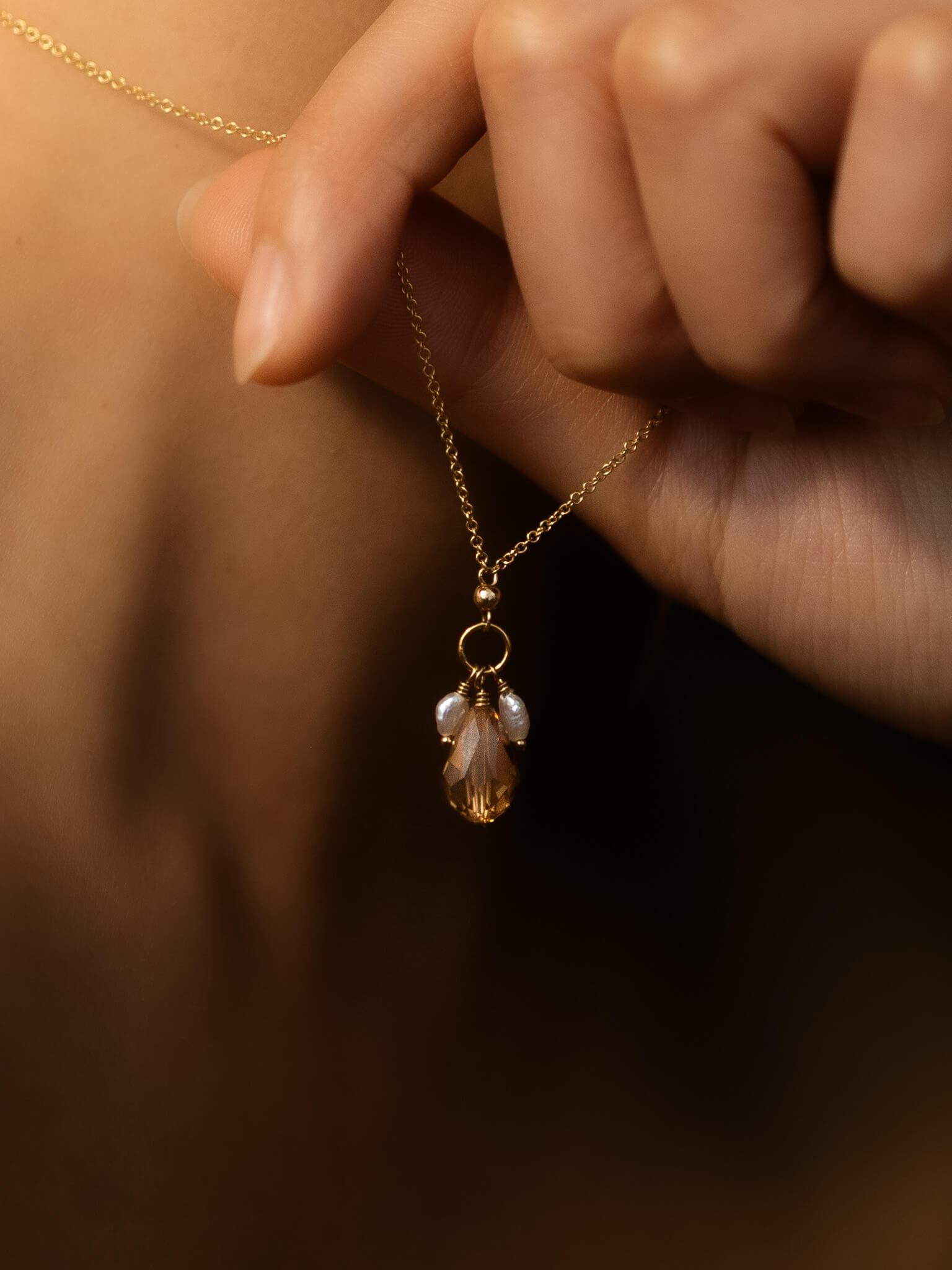 Golden Honey Pendant Necklace