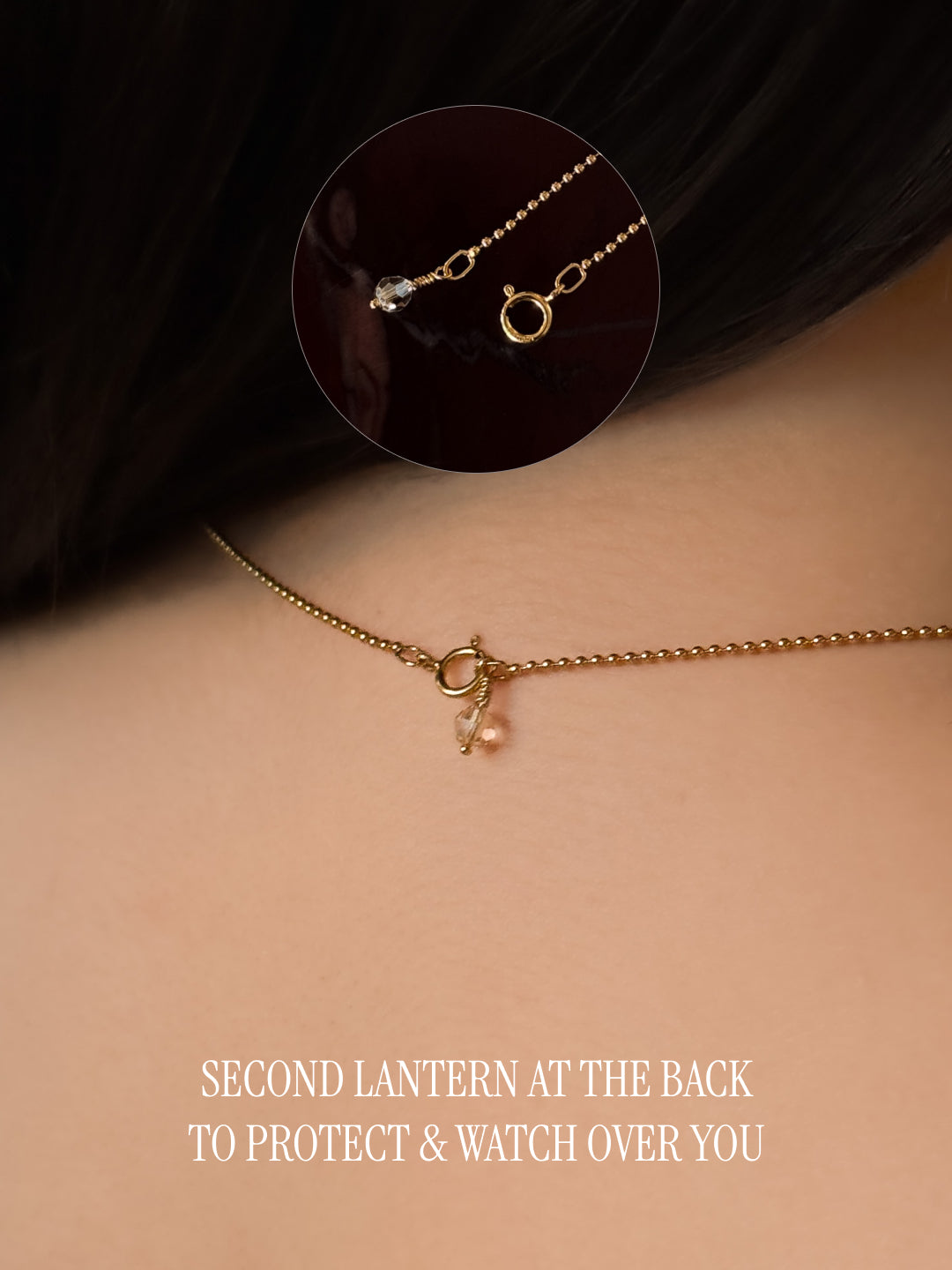 Lunar Red Lantern Pearl Pendant Necklace