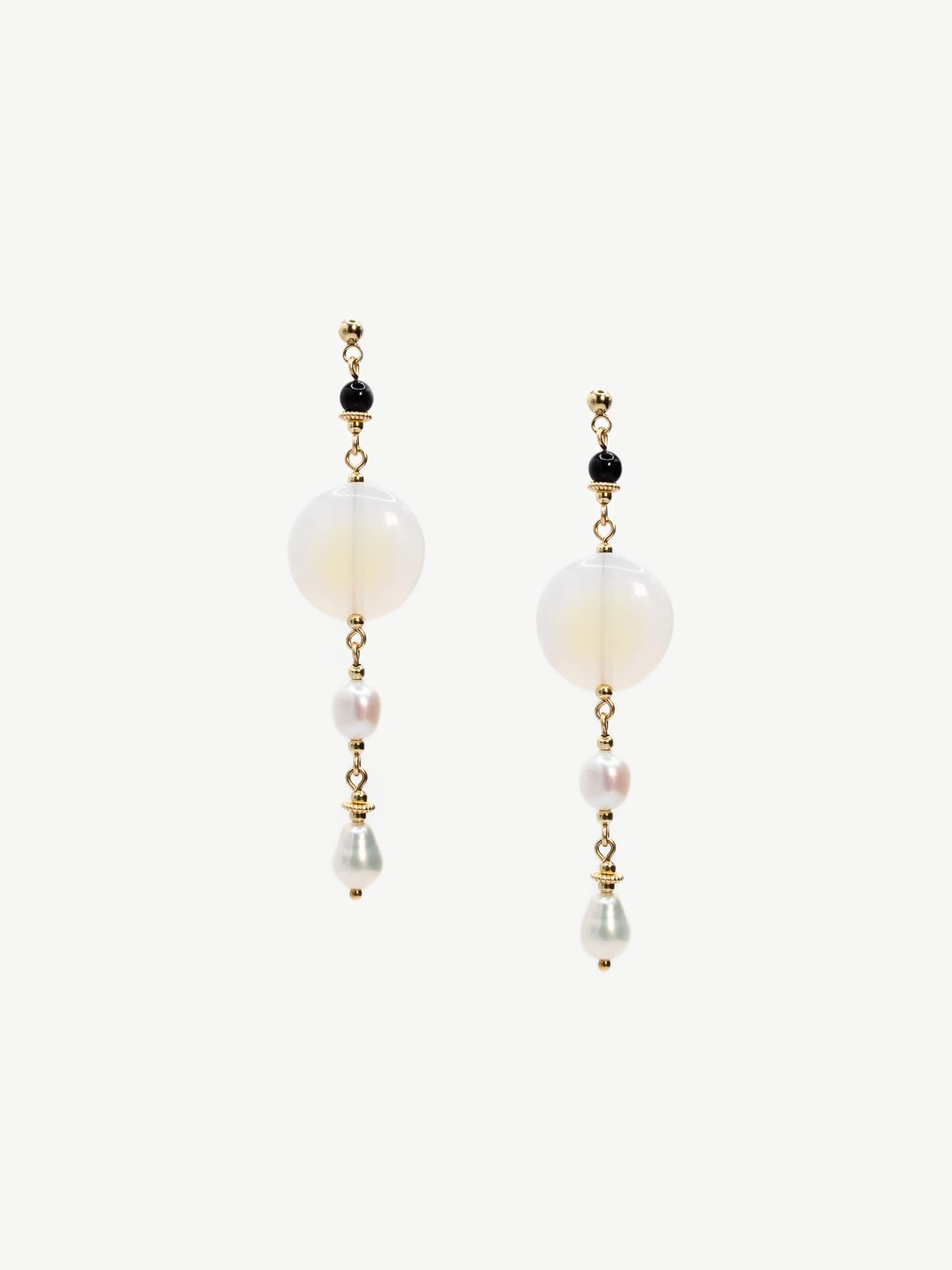 Luna Stone & Pearl Dangle Earrings