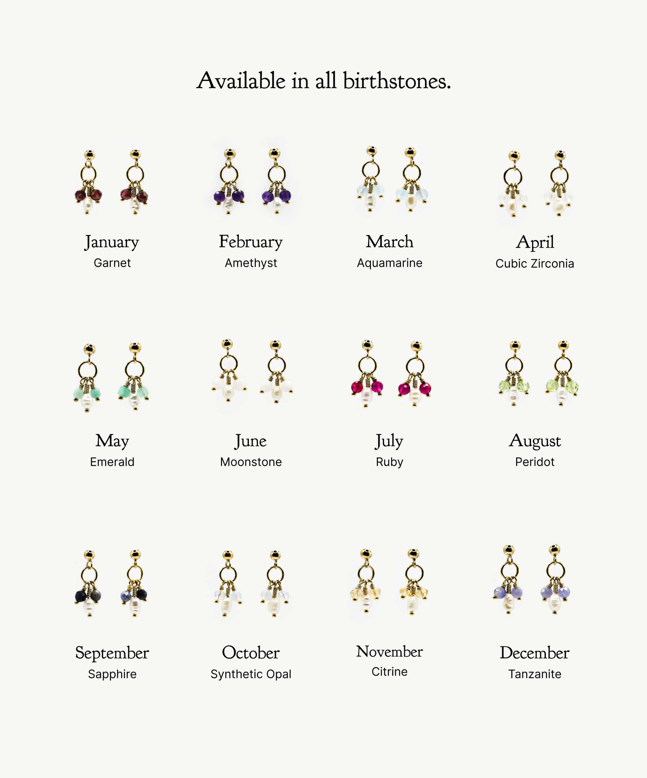 Pixie Birthstone & Pearl Drop Earrings