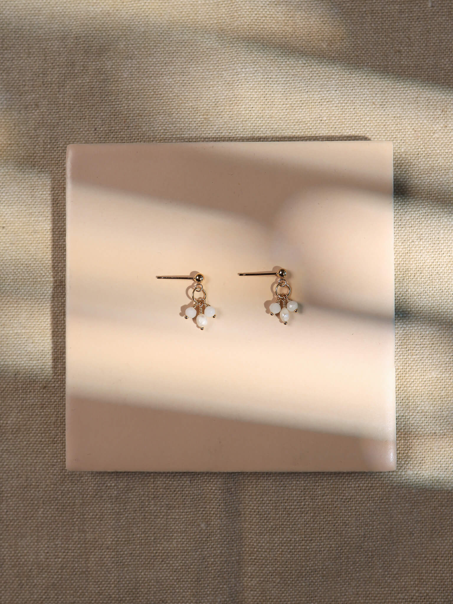 Pixie Moonstone Birthstone & Pearl Drop Earrings - June
