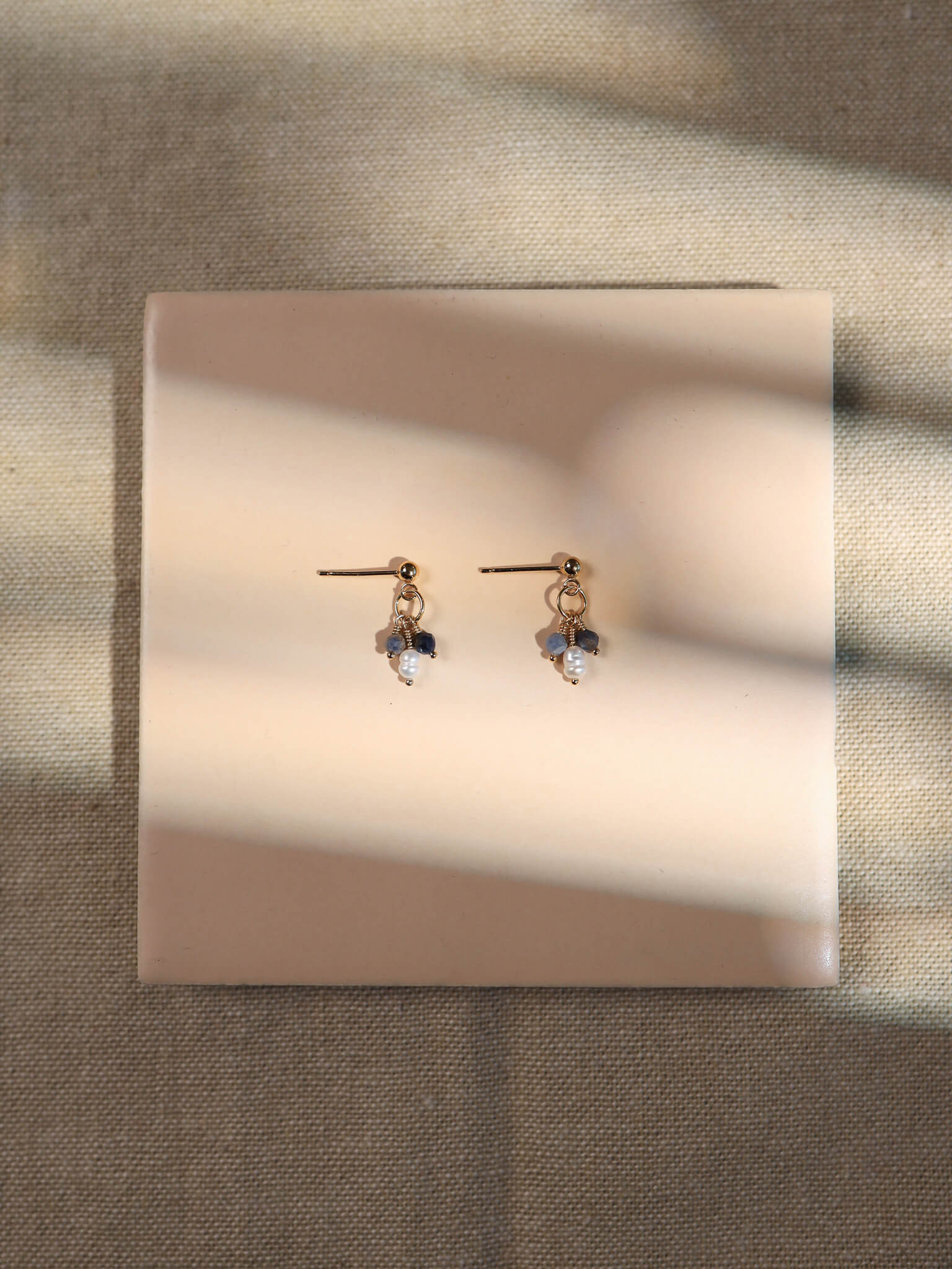 Pixie Sapphire Birthstone & Pearl Drop Earrings - September