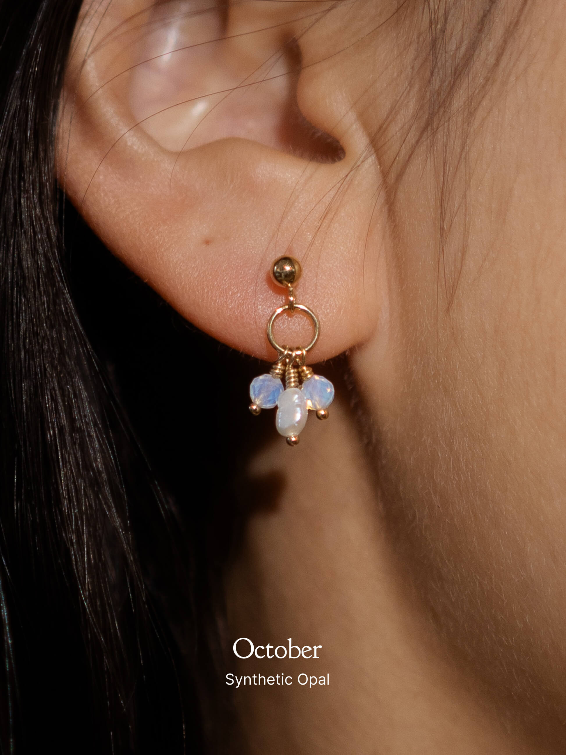 Pixie Birthstone & Pearl Drop Earrings