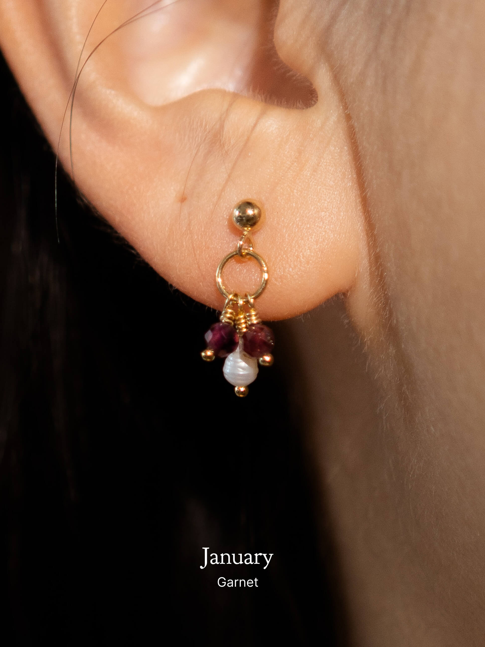 Pixie Birthstone & Pearl Drop Earrings