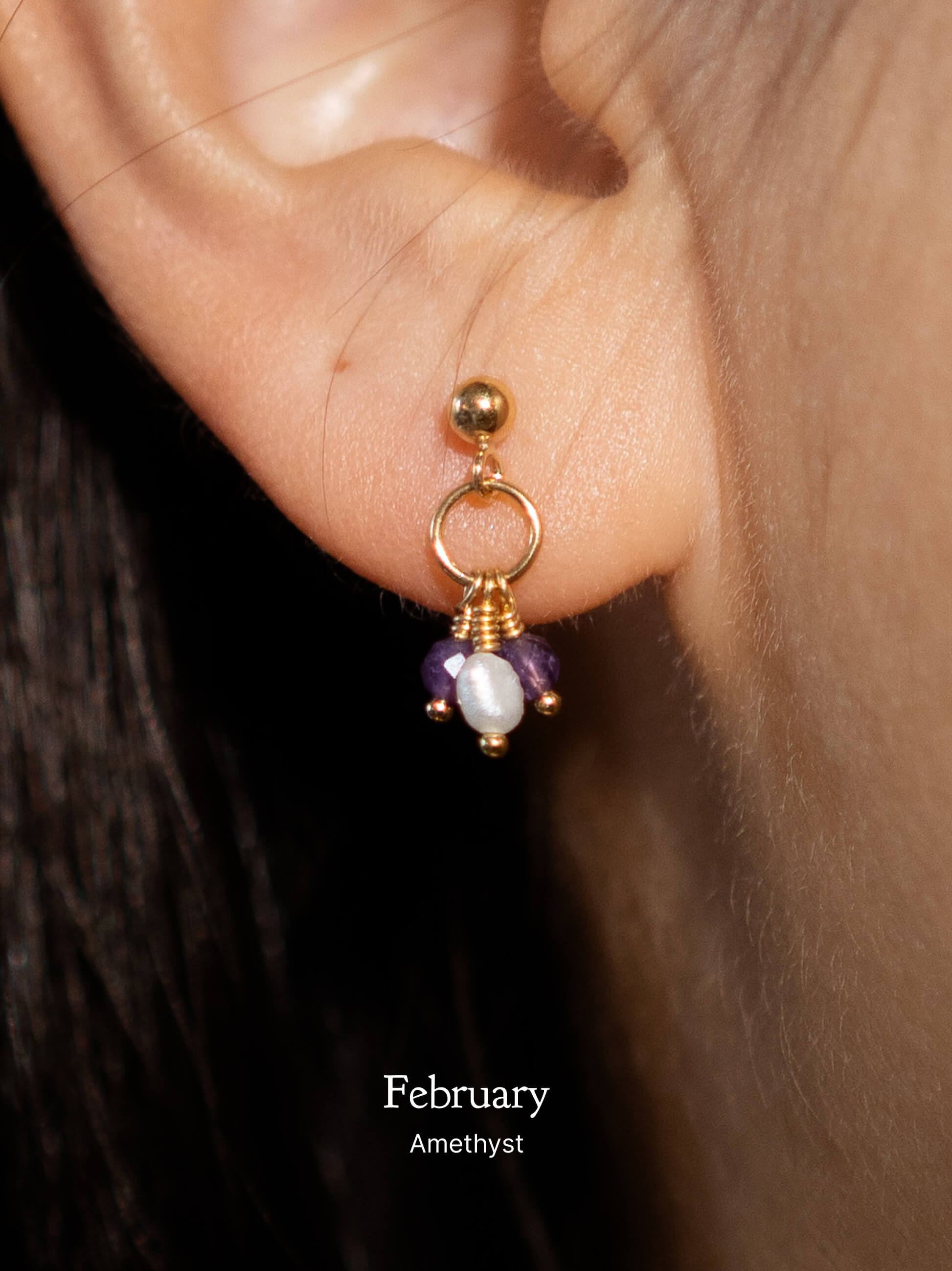 Pixie Birthstone & Pearl Drop Earrings