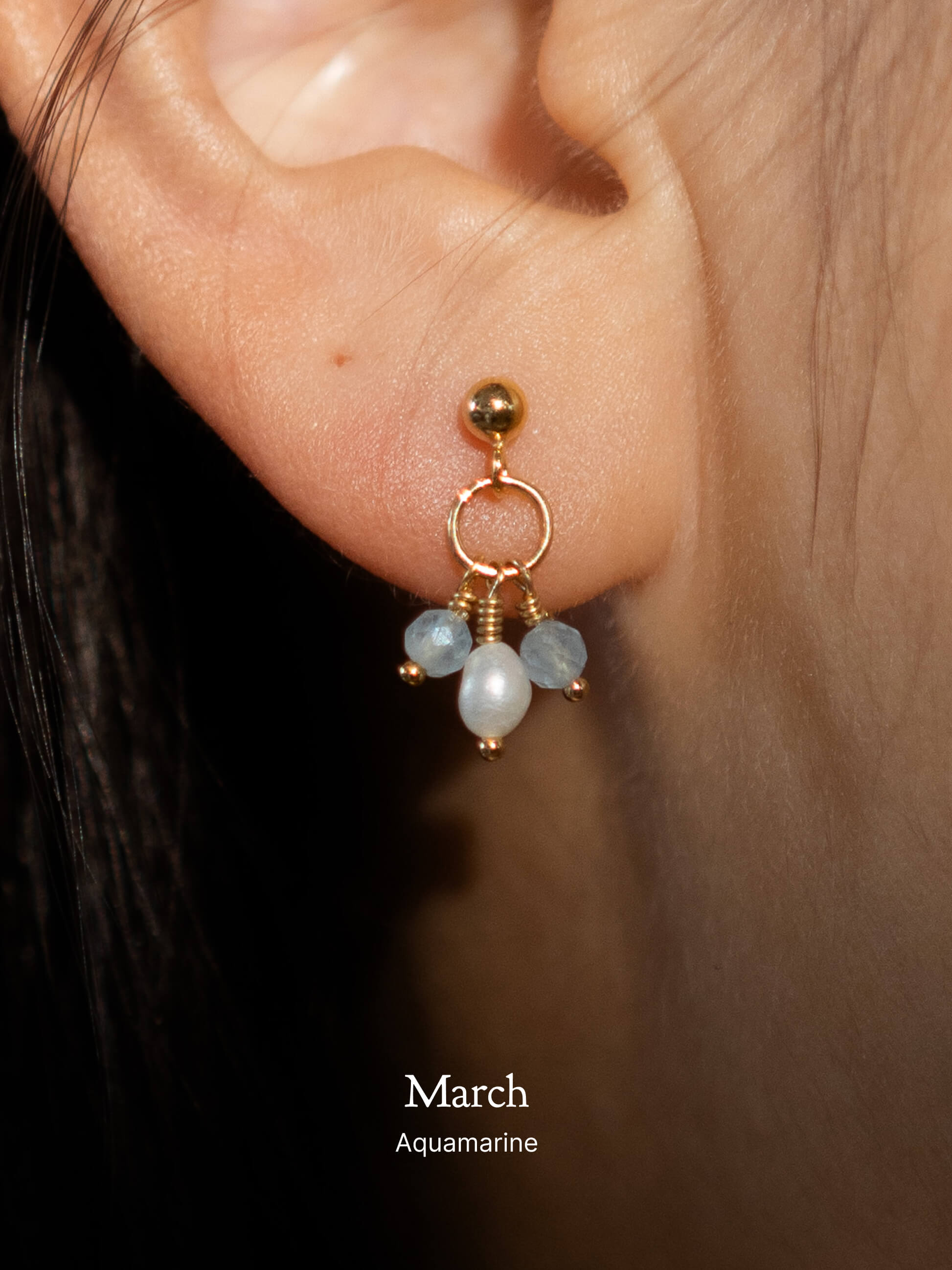 Pixie Birthstone & Pearl Drop Earrings