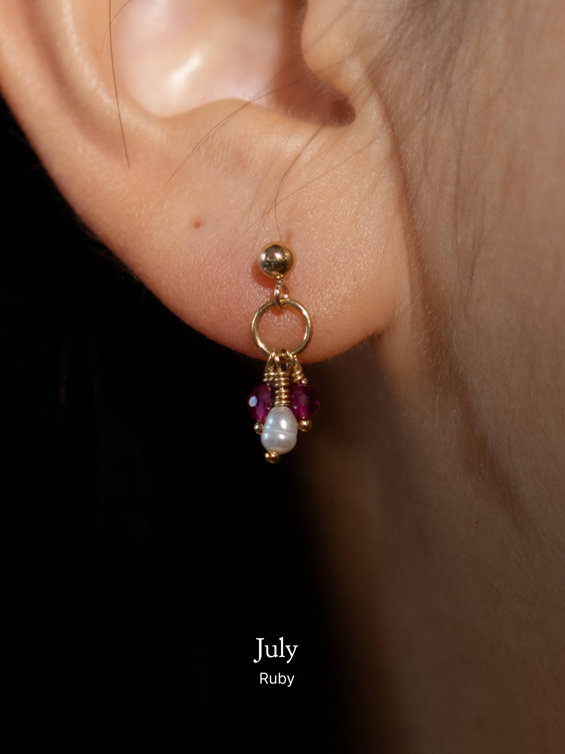 Pixie Birthstone & Pearl Drop Earrings