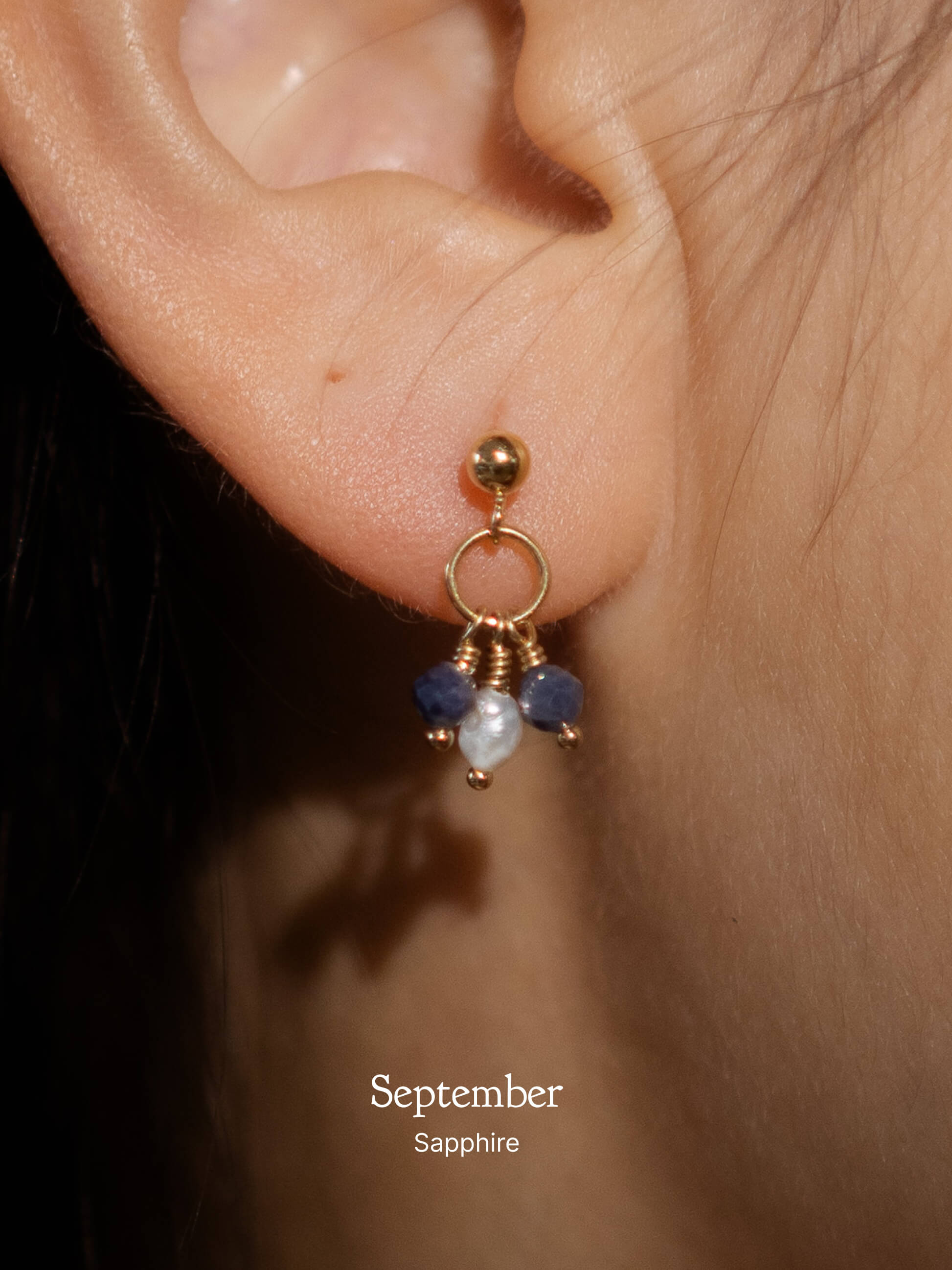 Pixie Birthstone & Pearl Drop Earrings