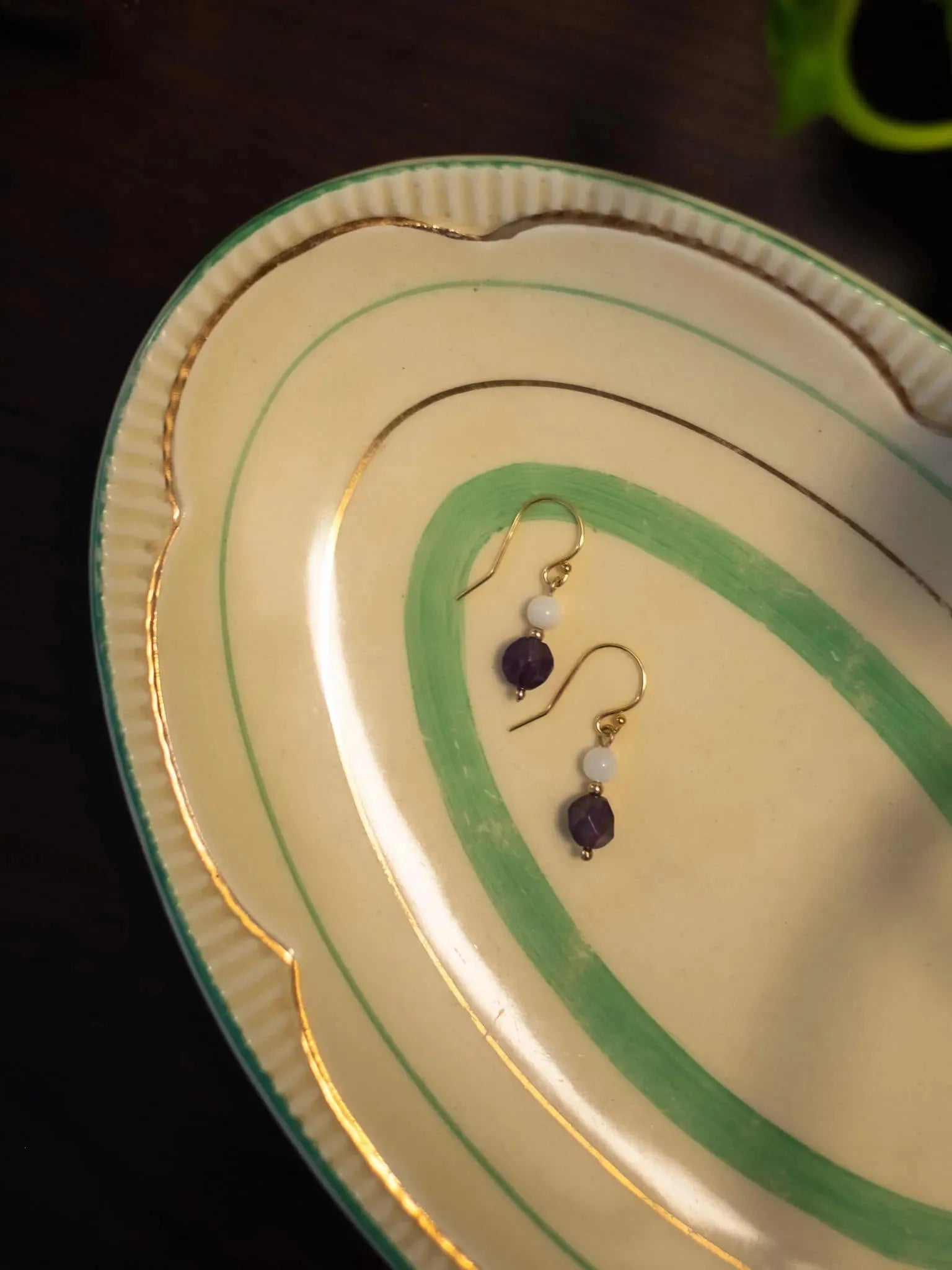 Amethyst Pearl Drop Earrings - Atelier Akina