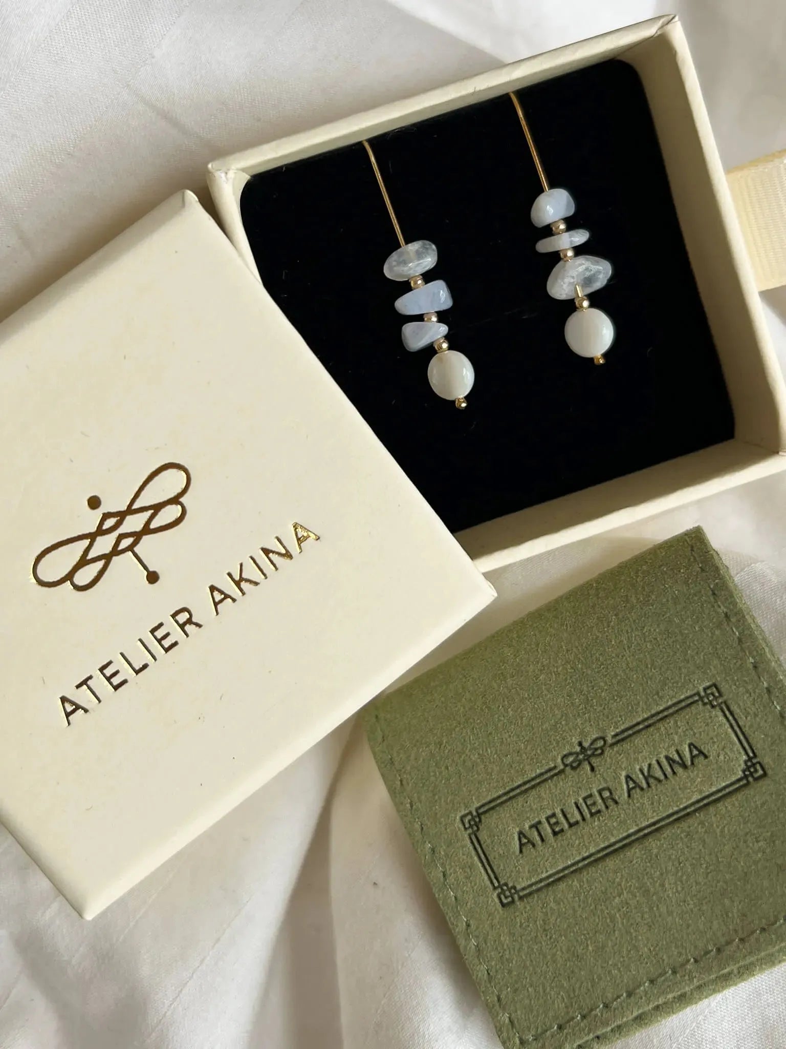 Aqua Mist Drop Earrings - Atelier Akina