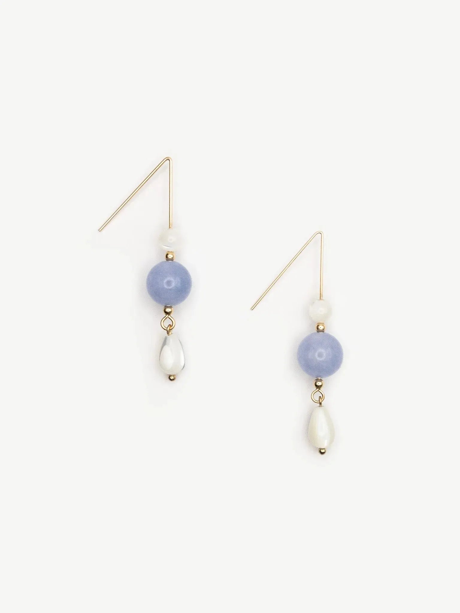 Aquamarine Pearl Dangle Earrings - Atelier Akina