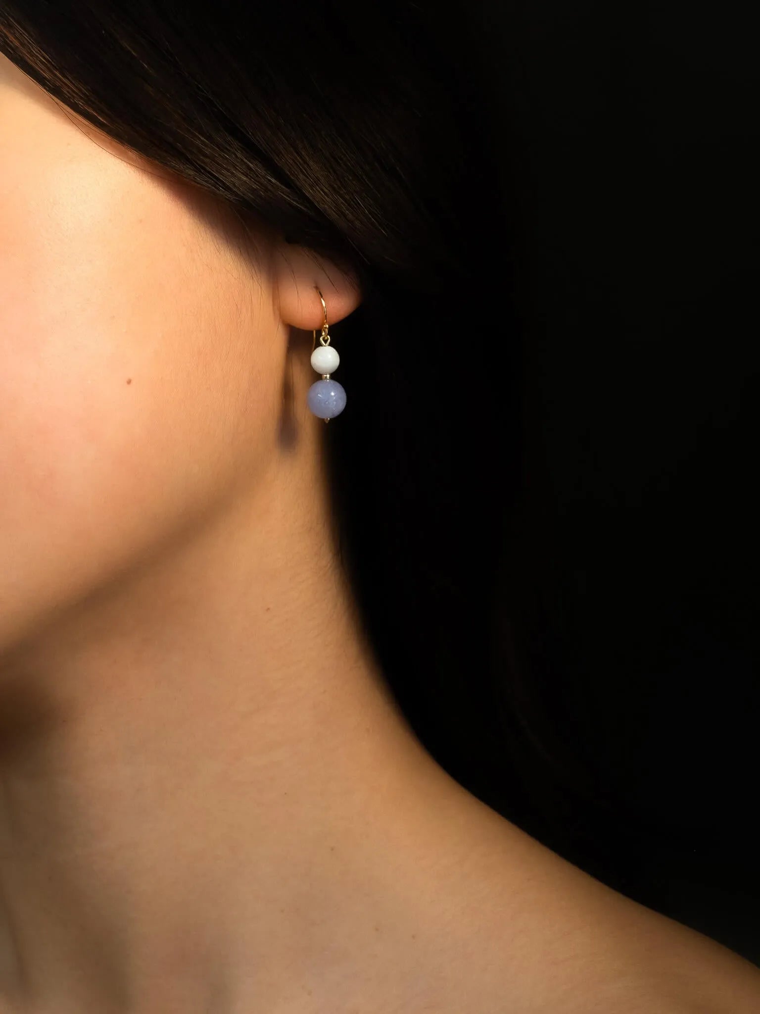 Aquamarine Pearl Drop Earrings - Atelier Akina