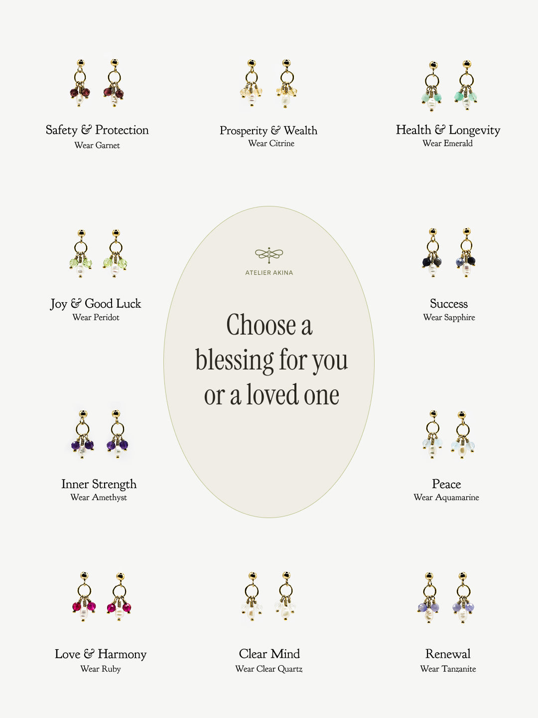 Blessing of a Clear Mind Quartz Drop Earrings