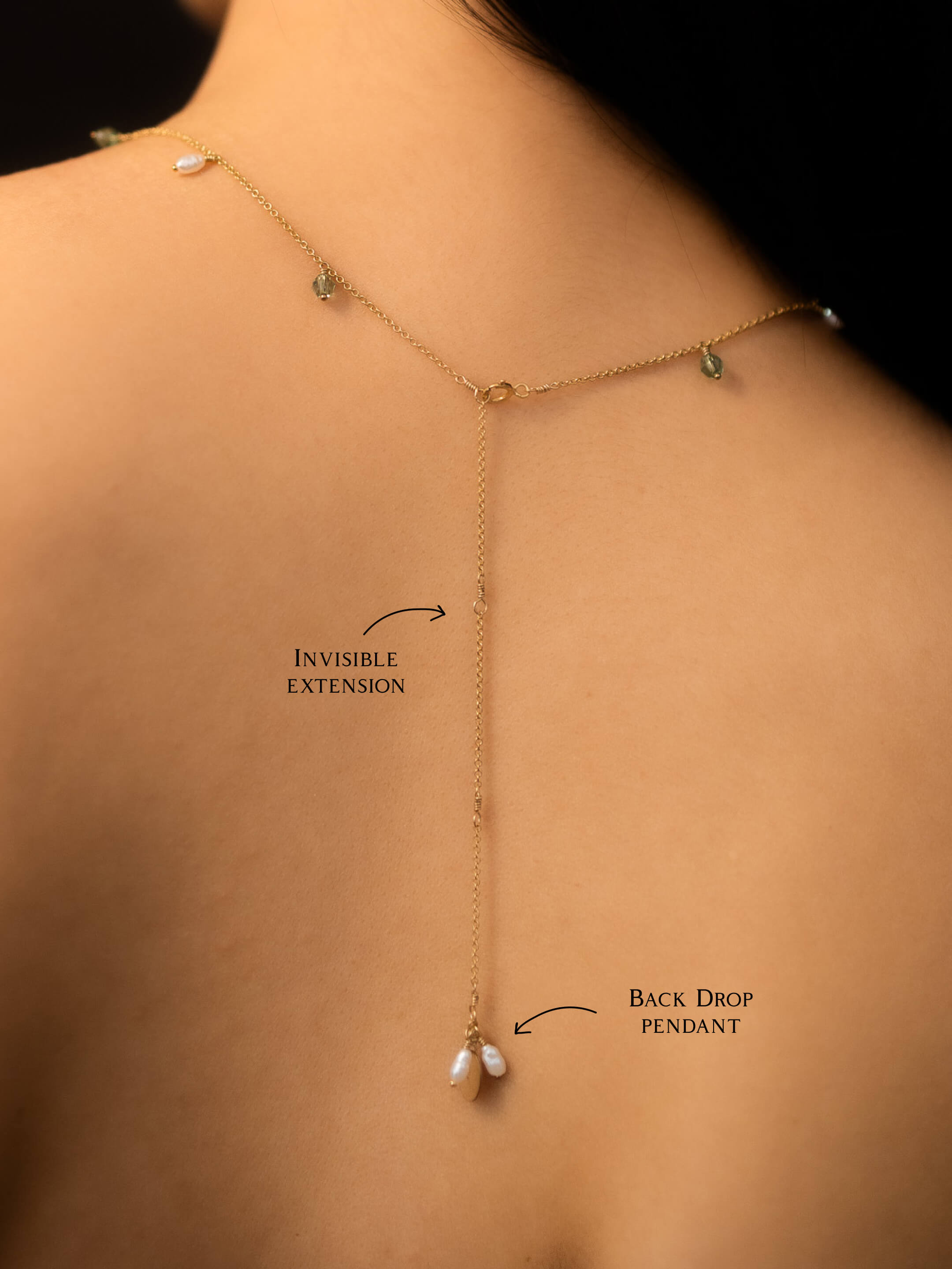 Evergreen Dainty Crystal & Pearl Necklace