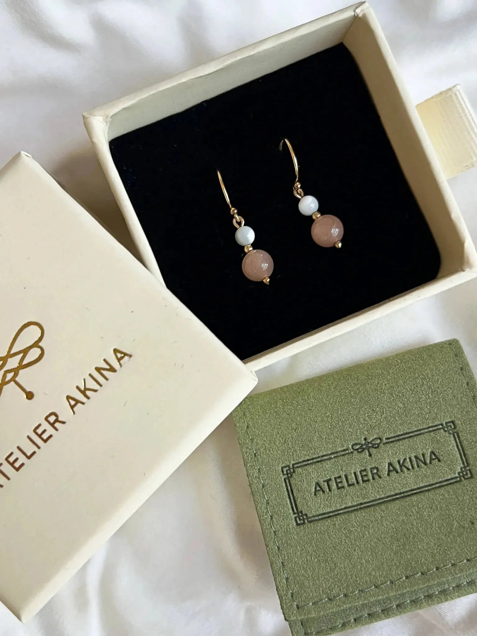 Florissant Red Moonstone Drop Earrings - Atelier Akina