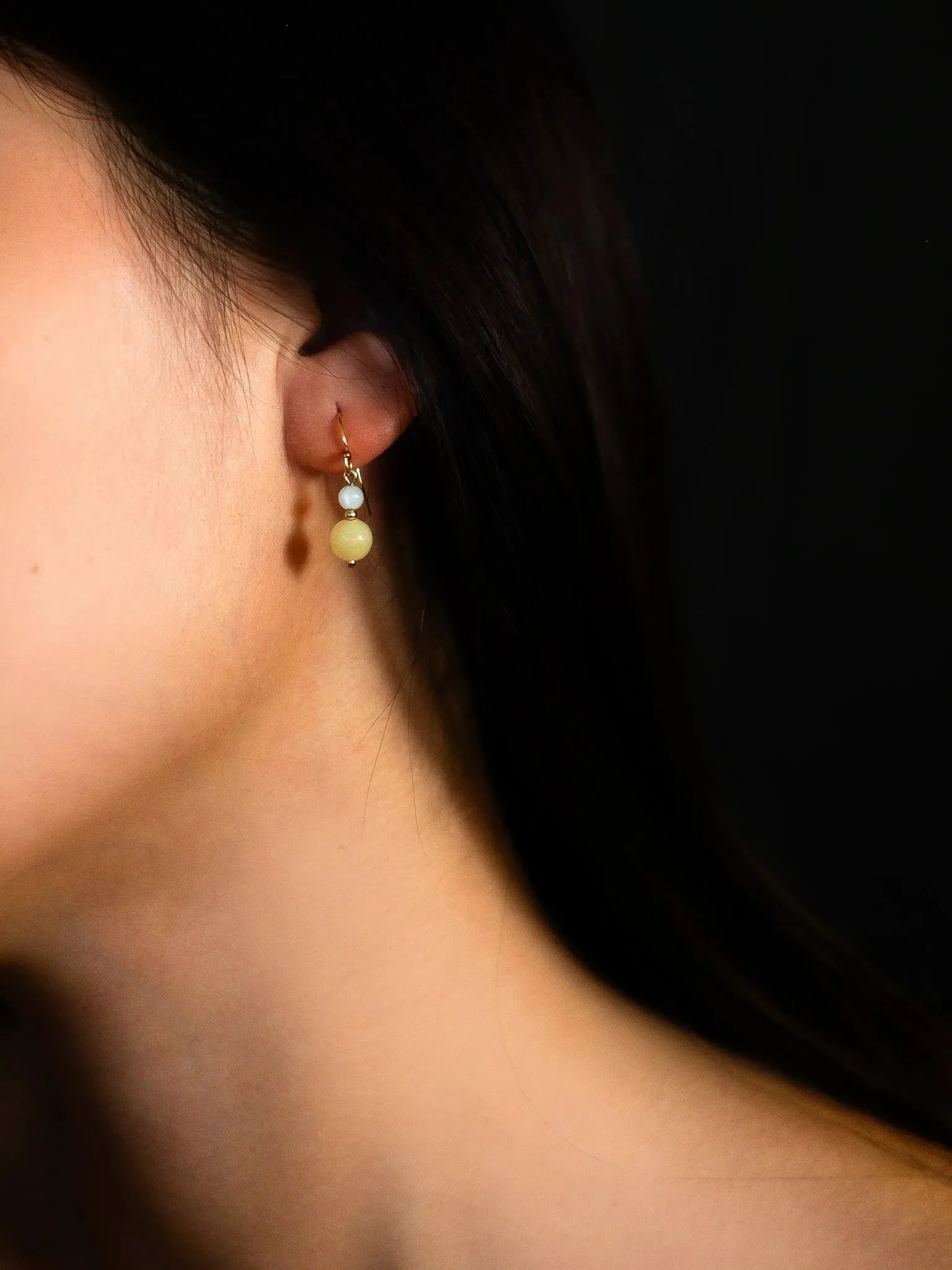 Florissant Yellow Jade Drop Earrings - Atelier Akina