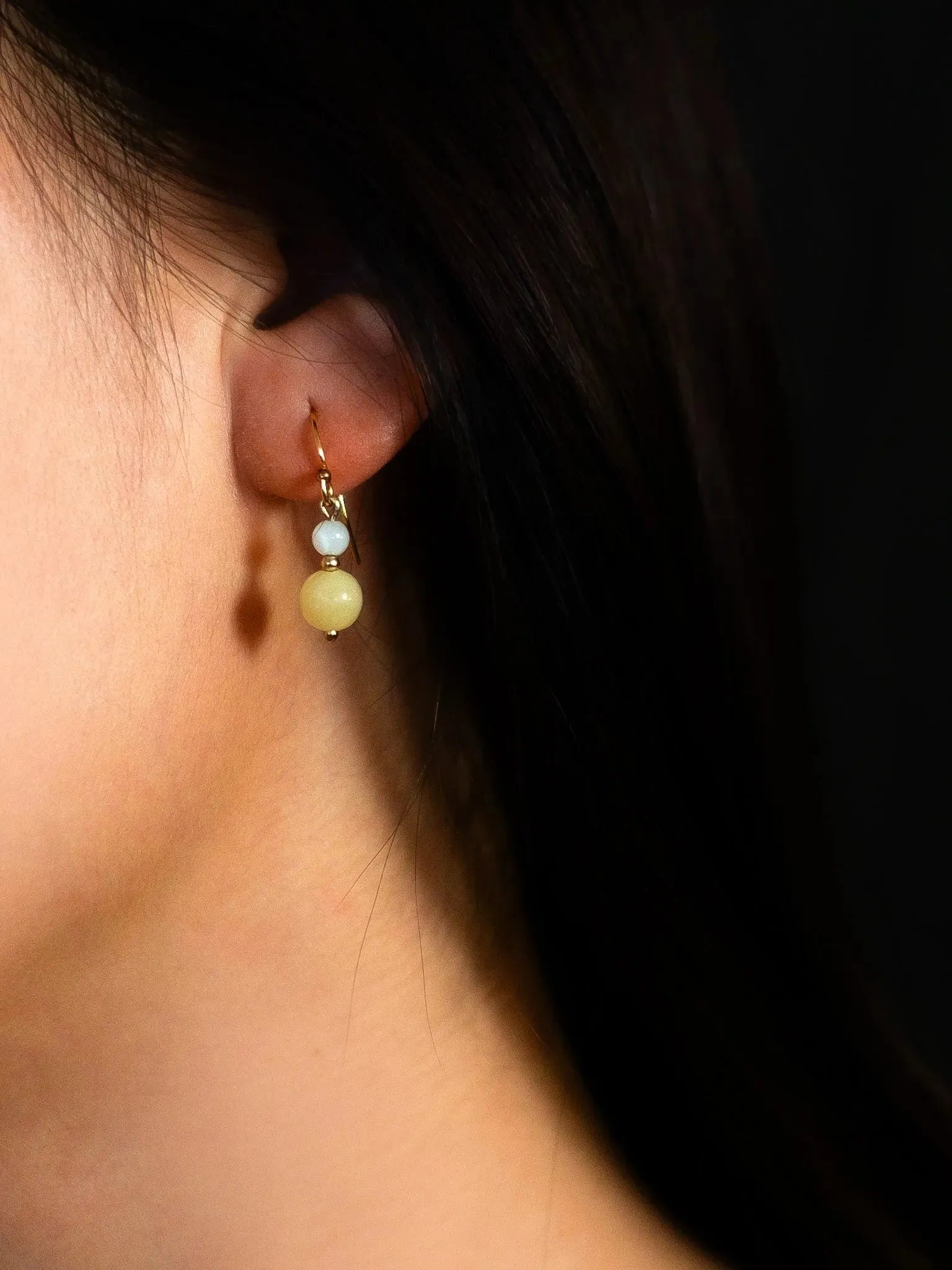 Florissant Yellow Jade Drop Earrings - Atelier Akina