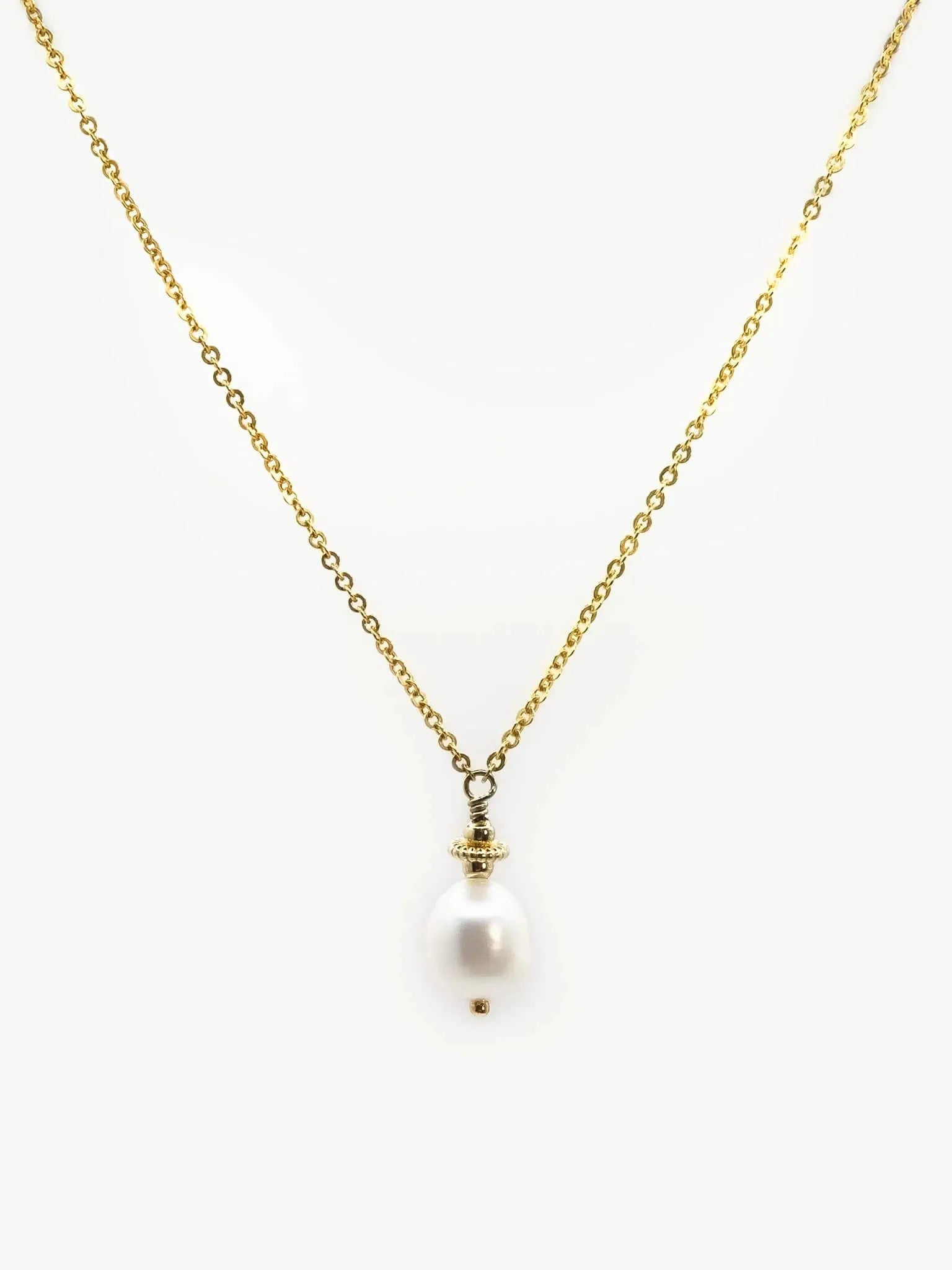 Golden Pearl Pendant Necklace - Atelier Akina