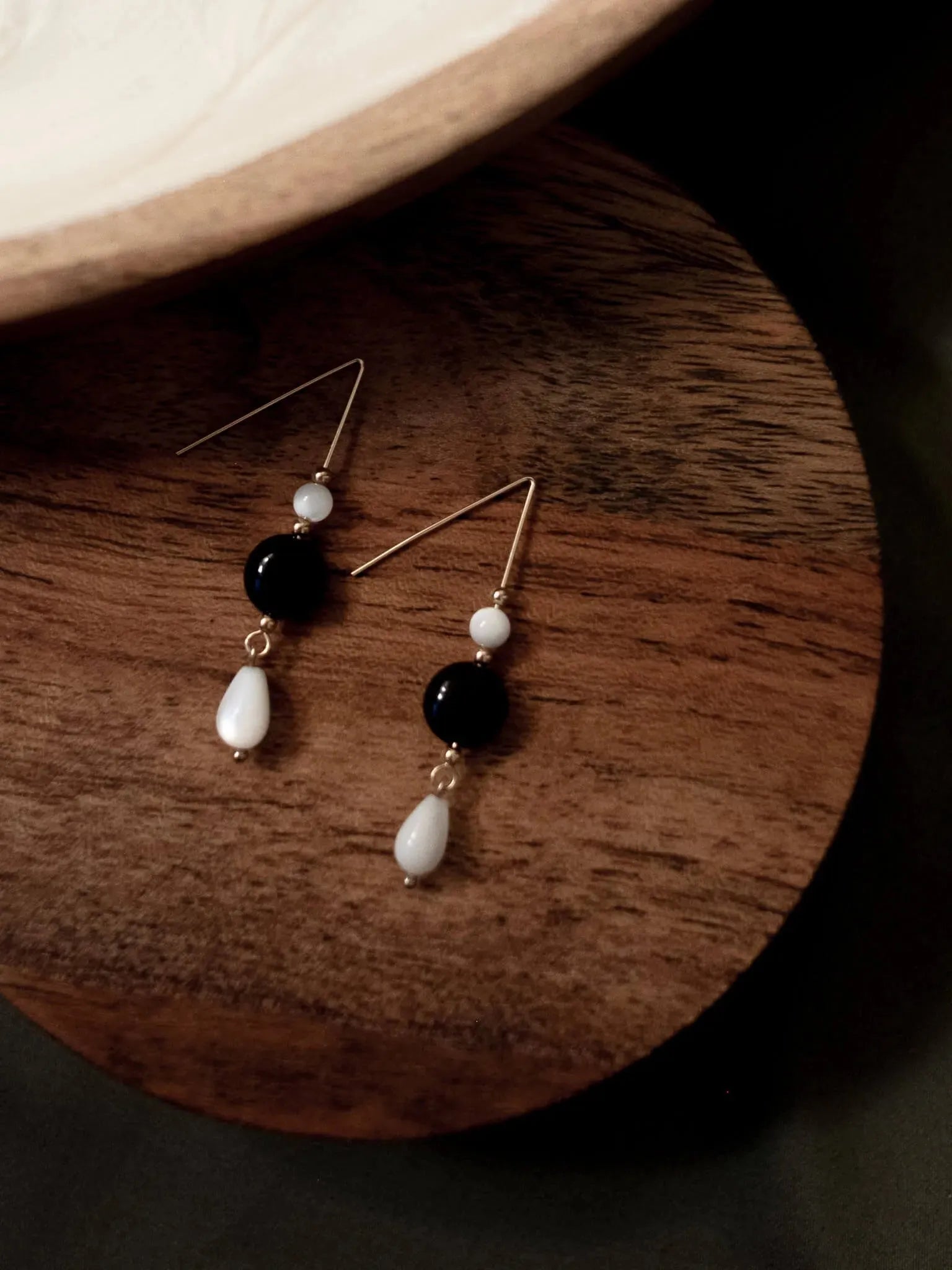 Ink & Ivory Dangle Earrings - Atelier Akina