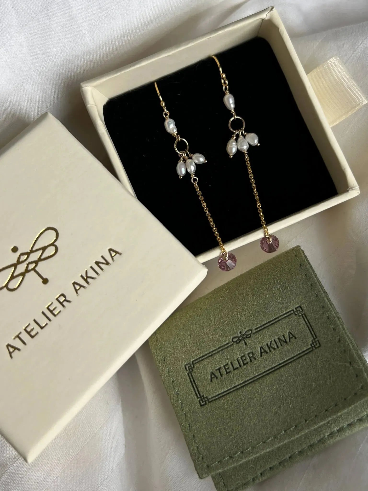 Iris Pearl Dangle Earrings - Atelier Akina