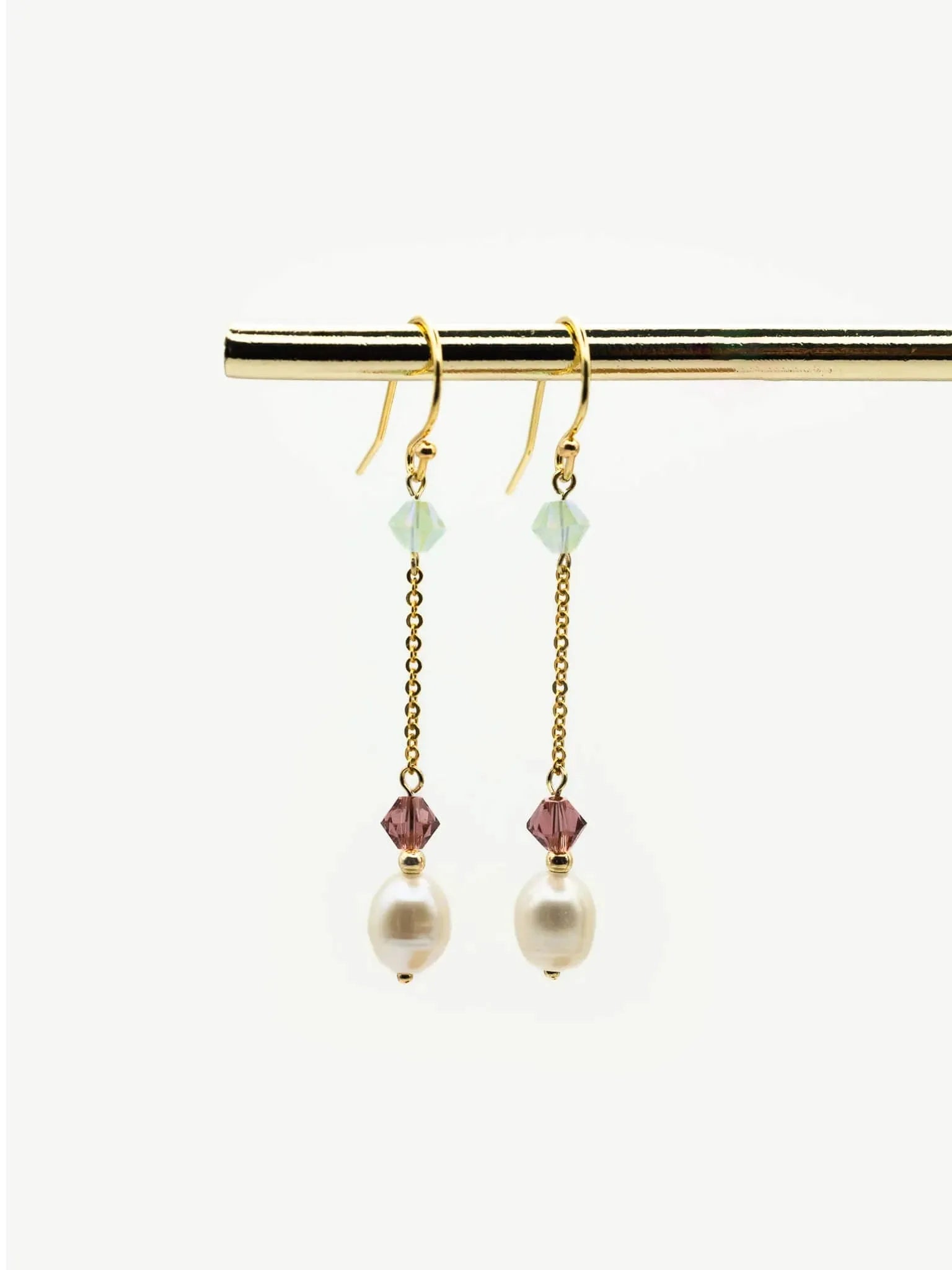 Lotus Pearl Dangle Earrings - Atelier Akina