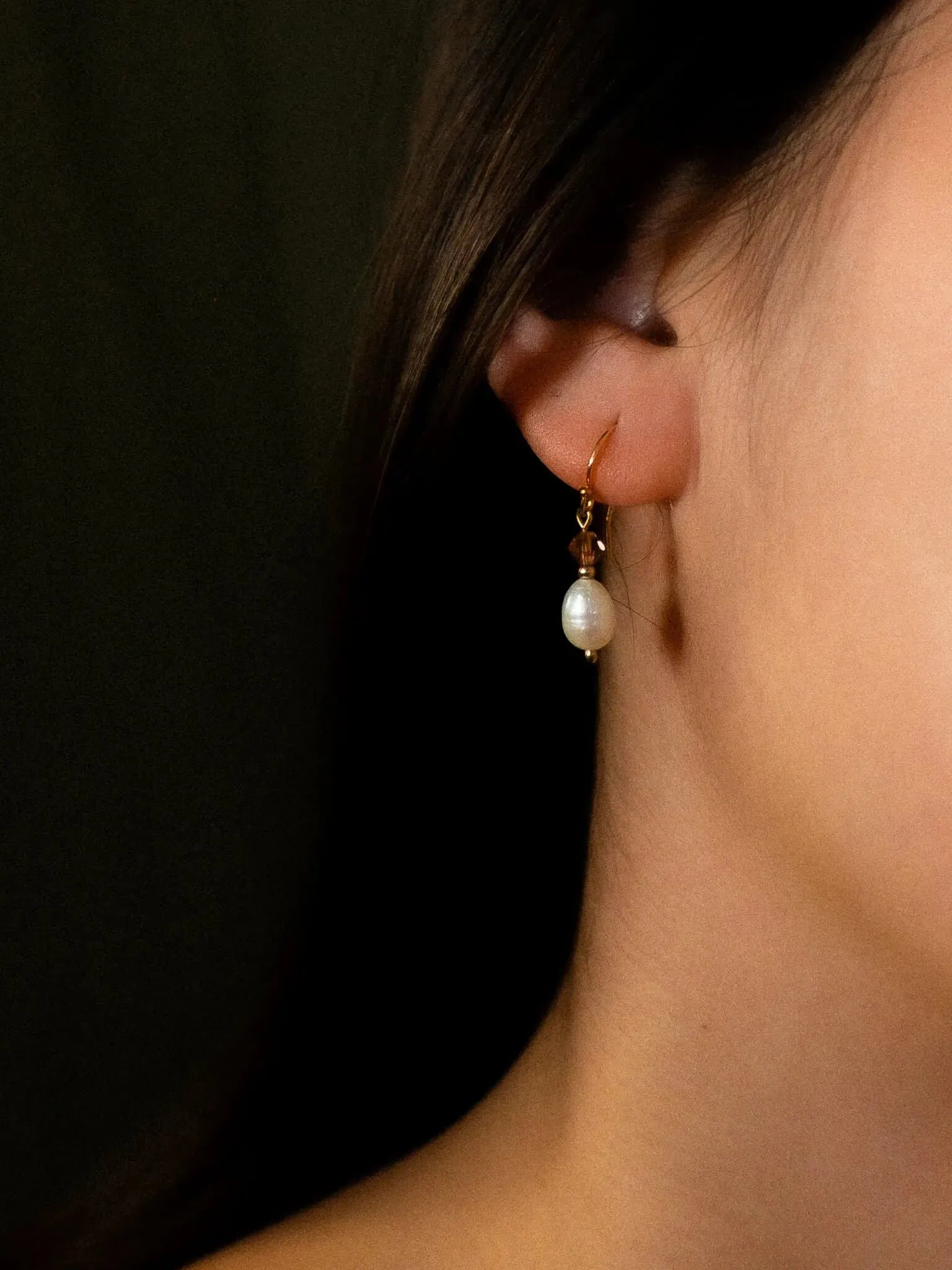 Lotus Pearl Drop Earrings - Atelier Akina