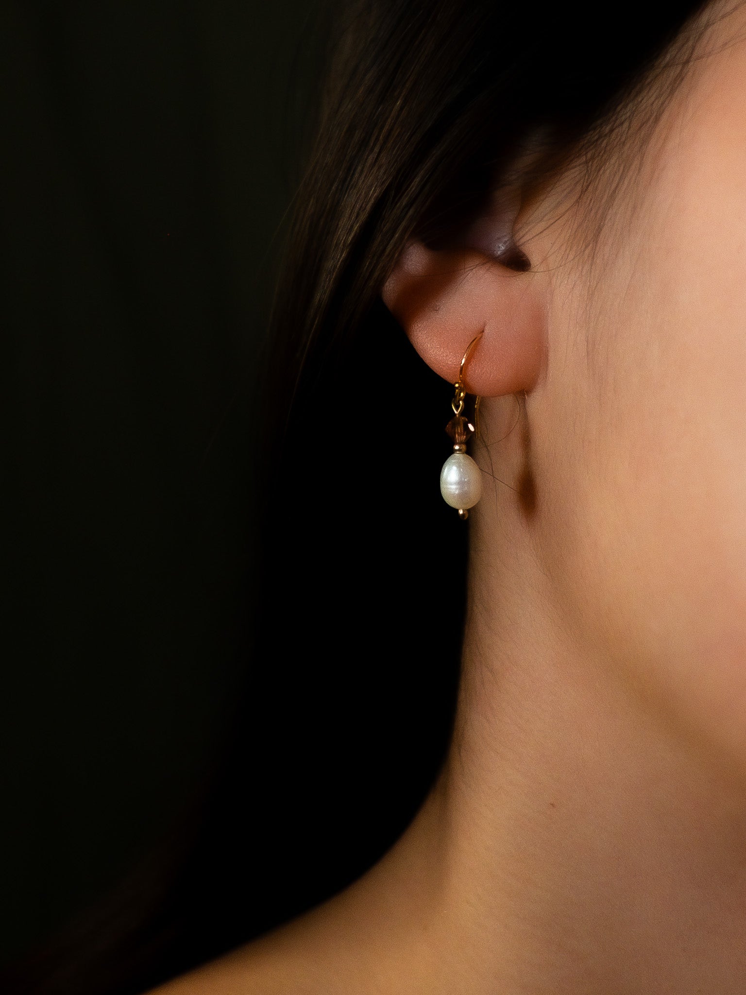 Lotus Pearl Drop Earrings