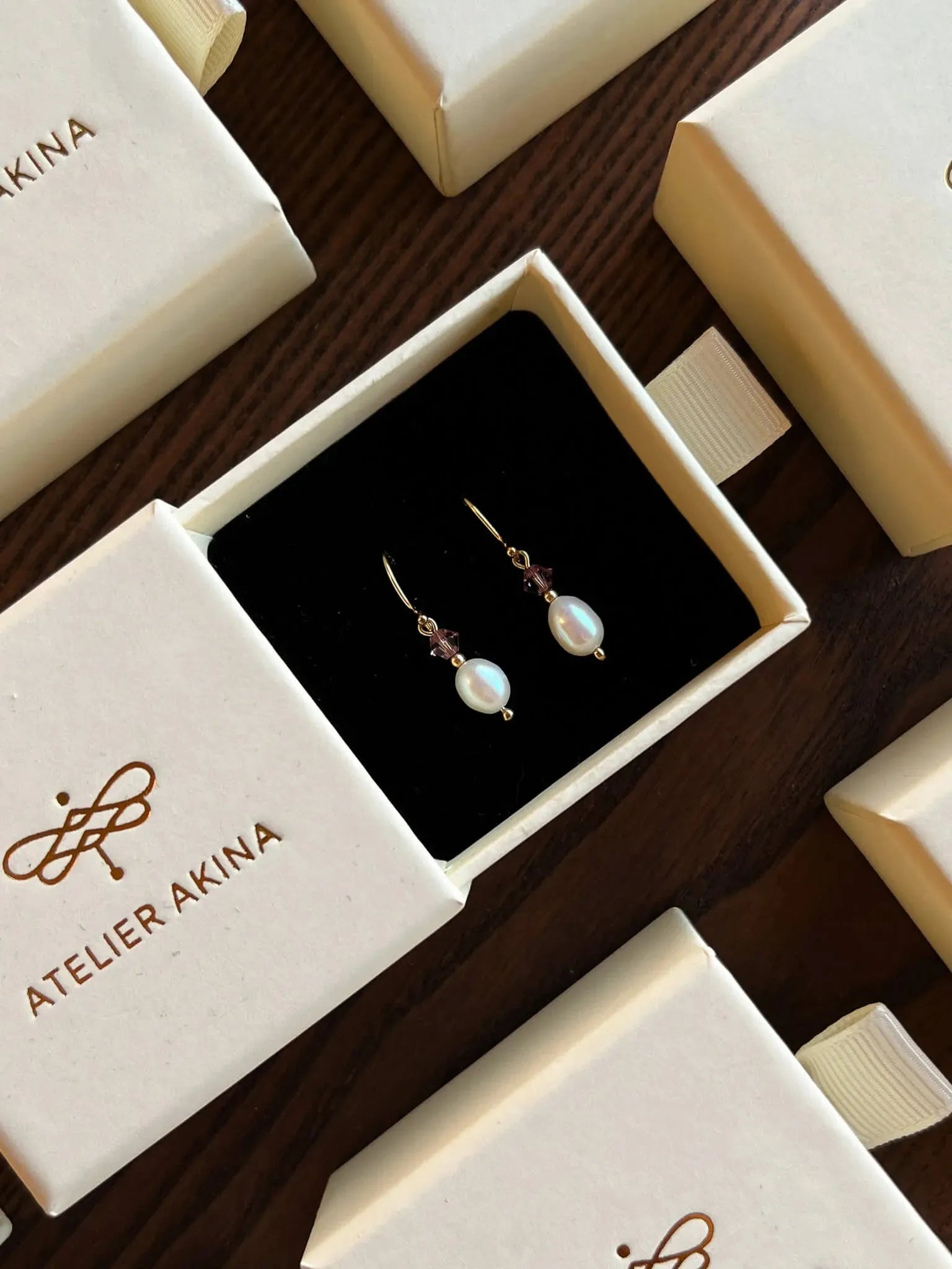 Lotus Pearl Drop Earrings - Atelier Akina