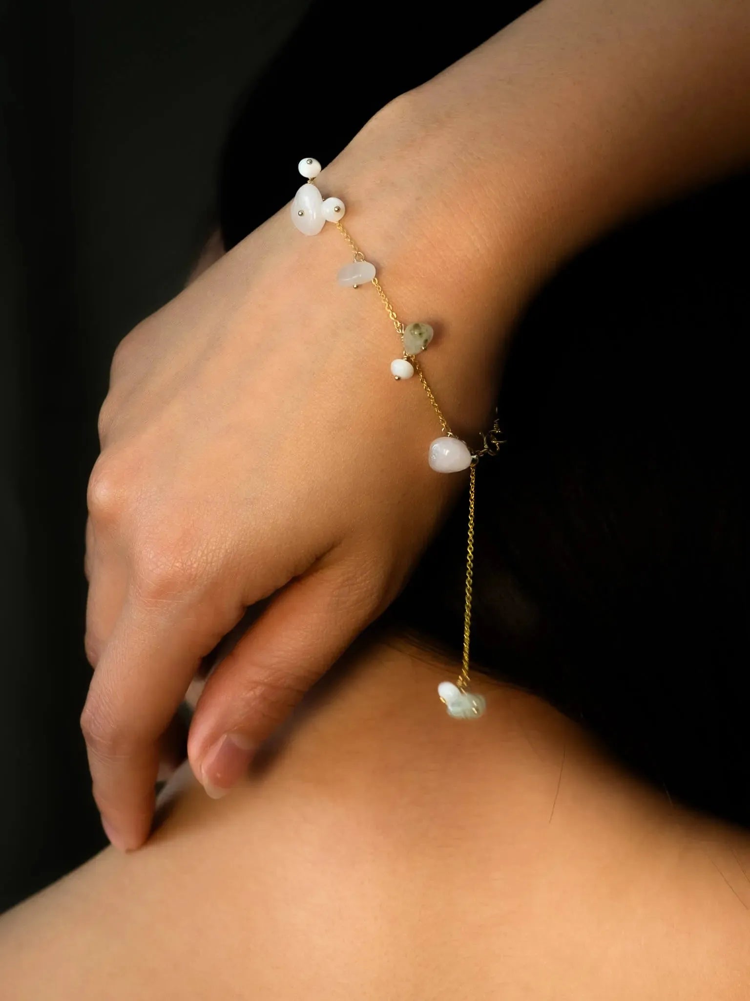 Monet-Inspired Water Lily Pond Stone Bracelet/Anklet - Atelier Akina