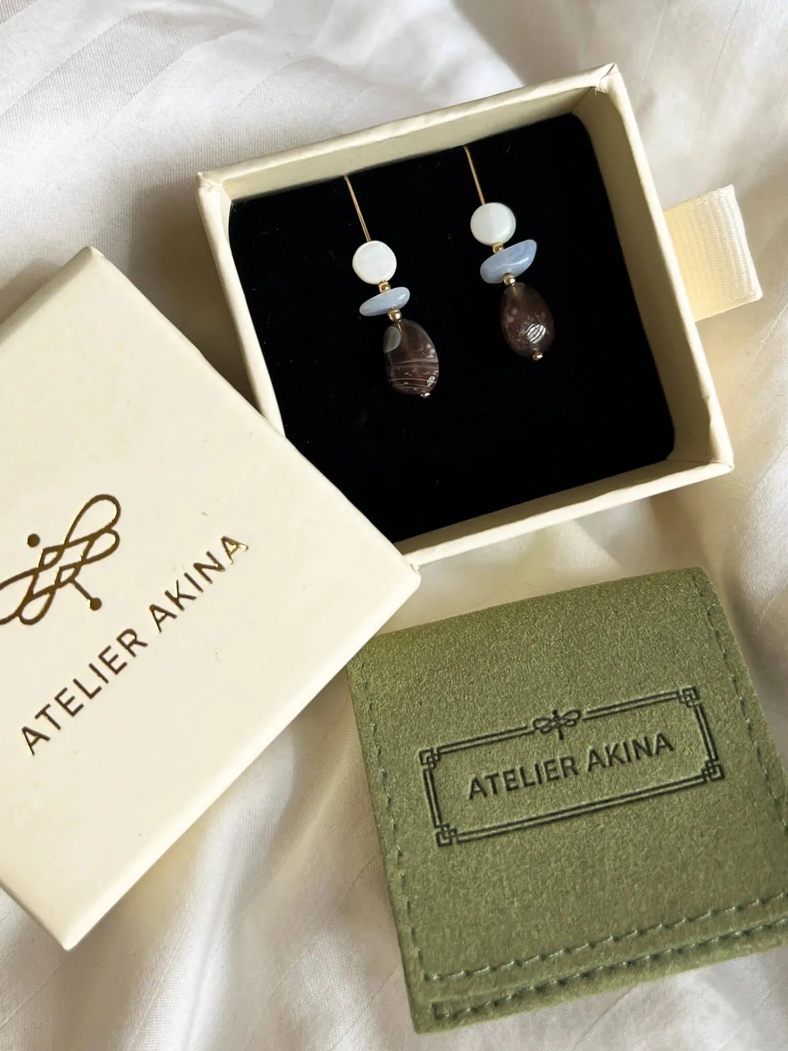 Persian Stone Drop Earrings - Atelier Akina