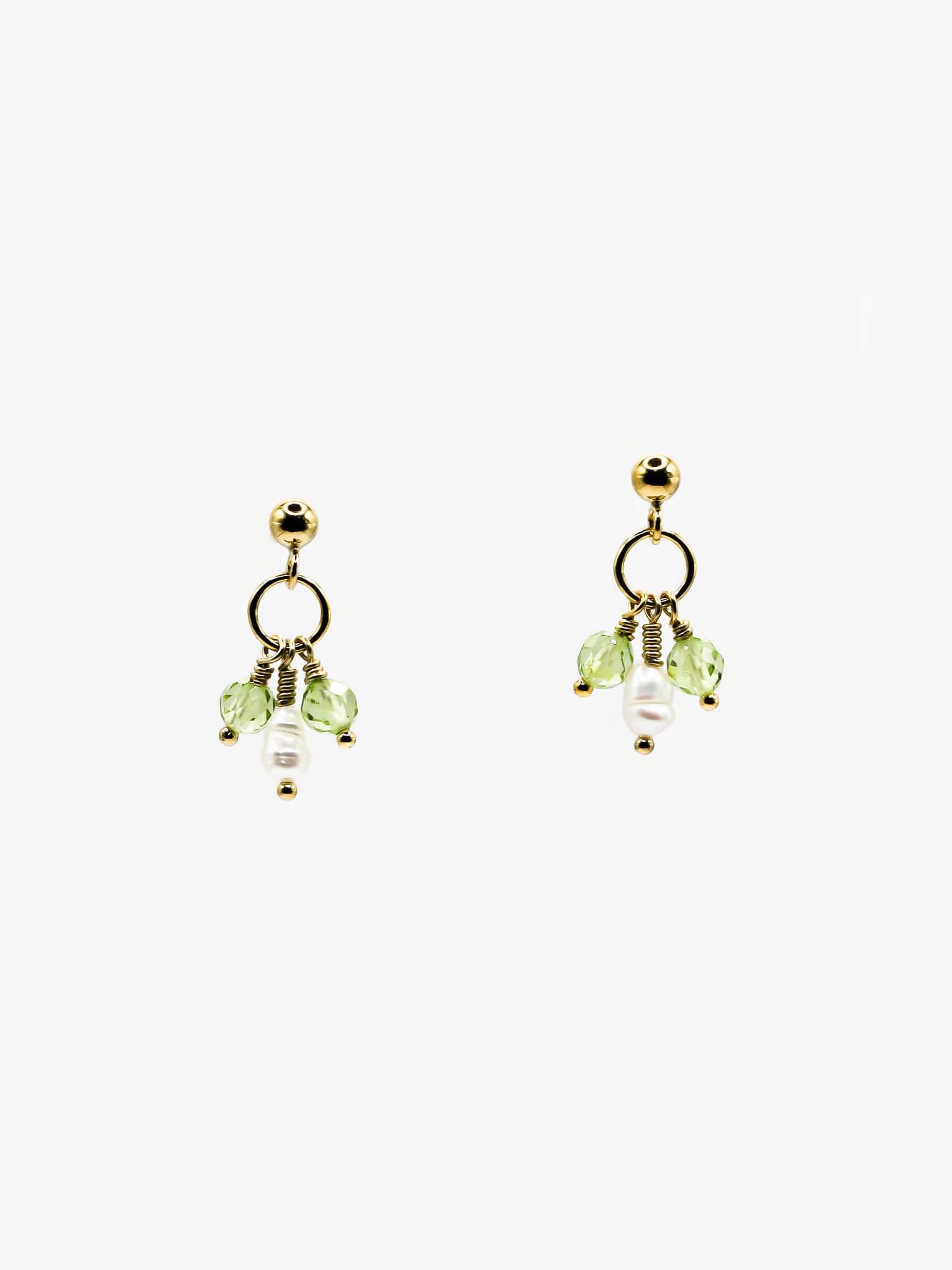 Pixie Peridot Birthstone & Pearl Drop Earrings - August