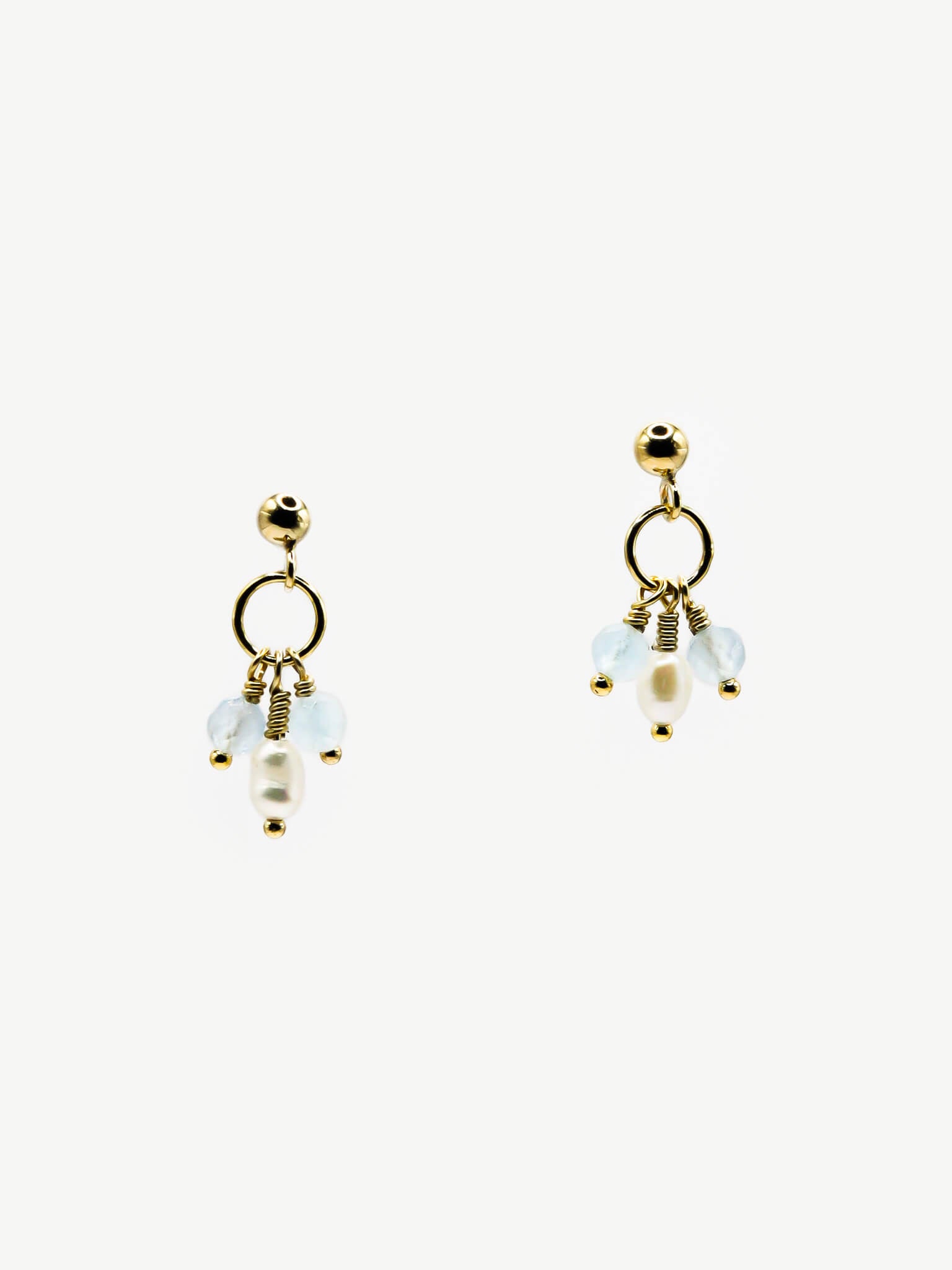 Pixie Aquamarine Birthstone & Pearl Drop Earrings - March