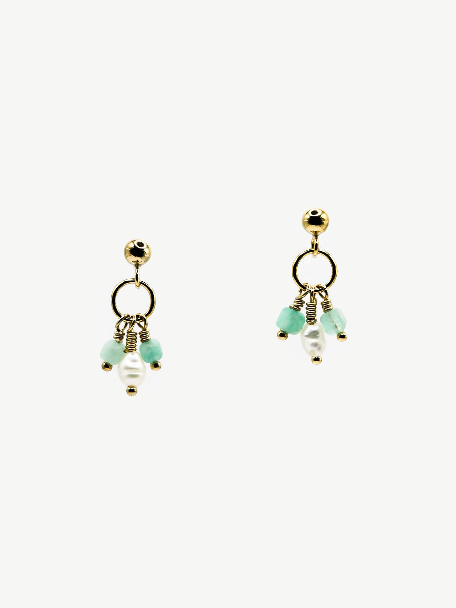 Pixie Emerald Birthstone & Pearl Drop Earrings - May
