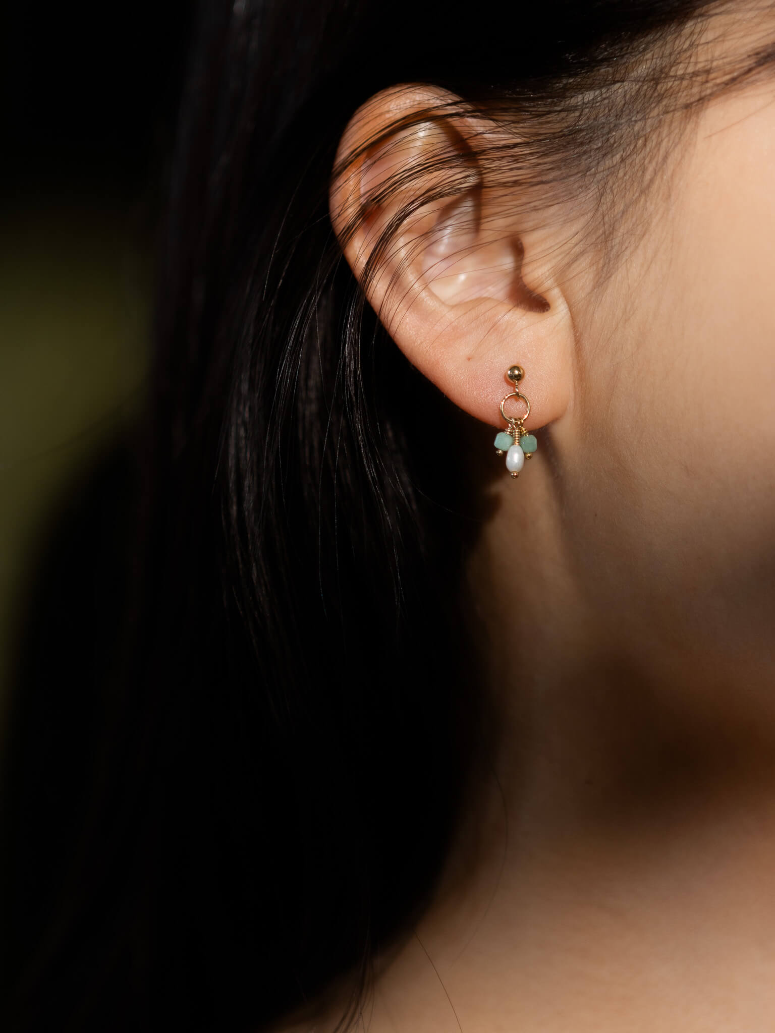 Blessing of Health & Longevity Emerald Drop Earrings