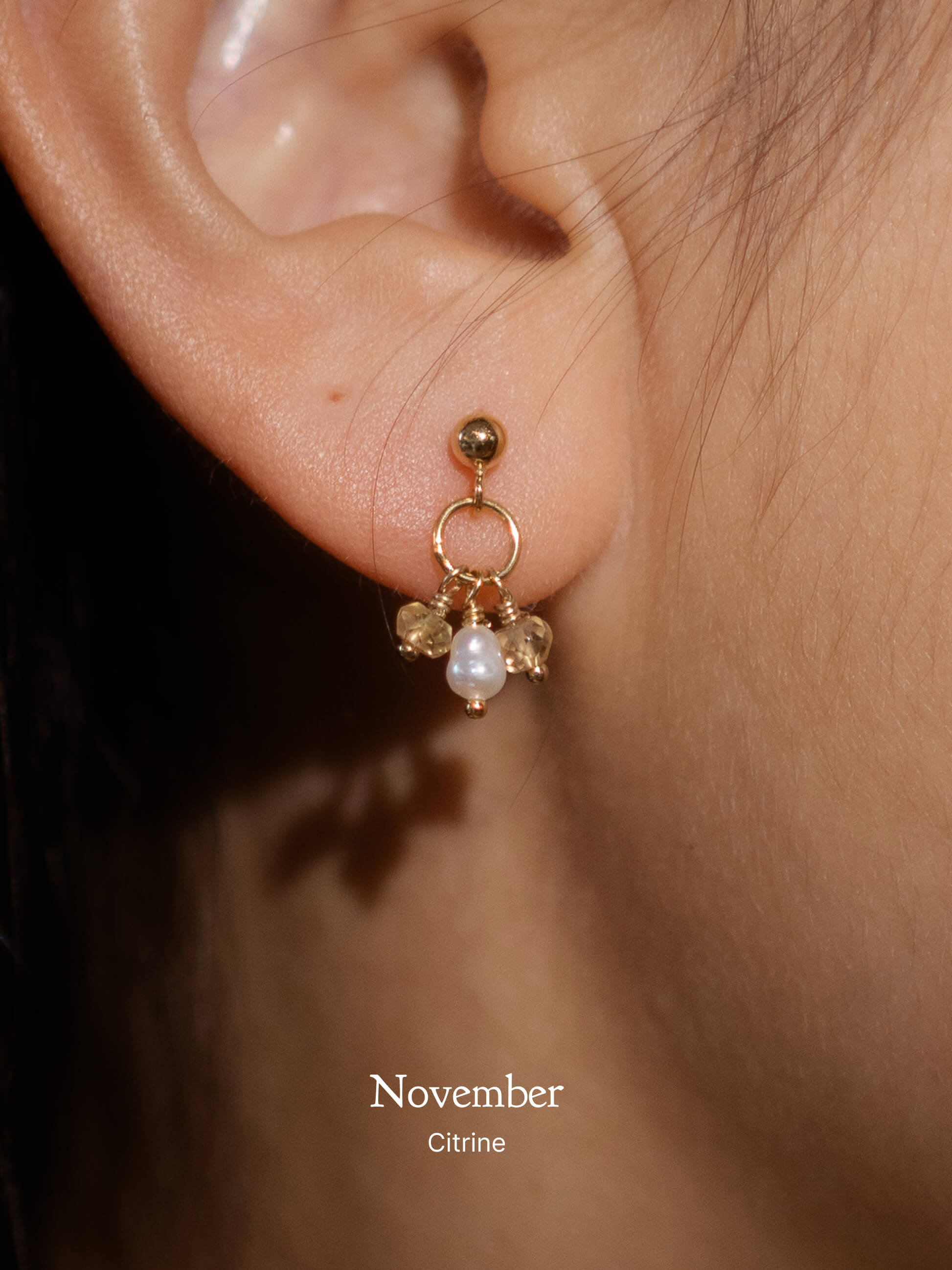 Pixie Birthstone & Pearl Drop Earrings