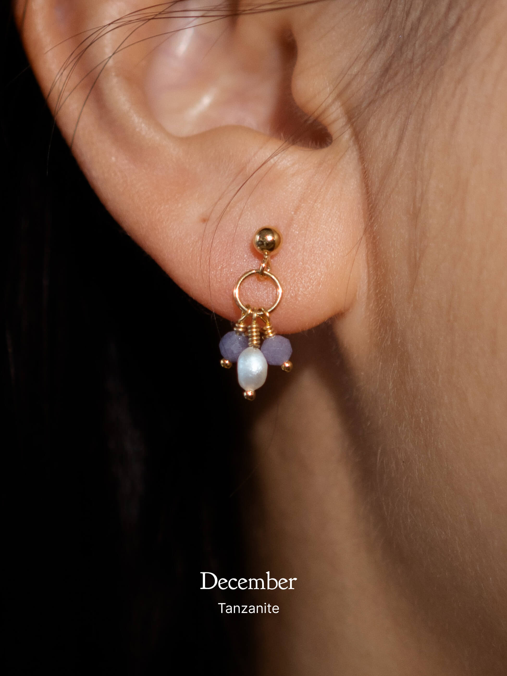 Pixie Birthstone & Pearl Drop Earrings