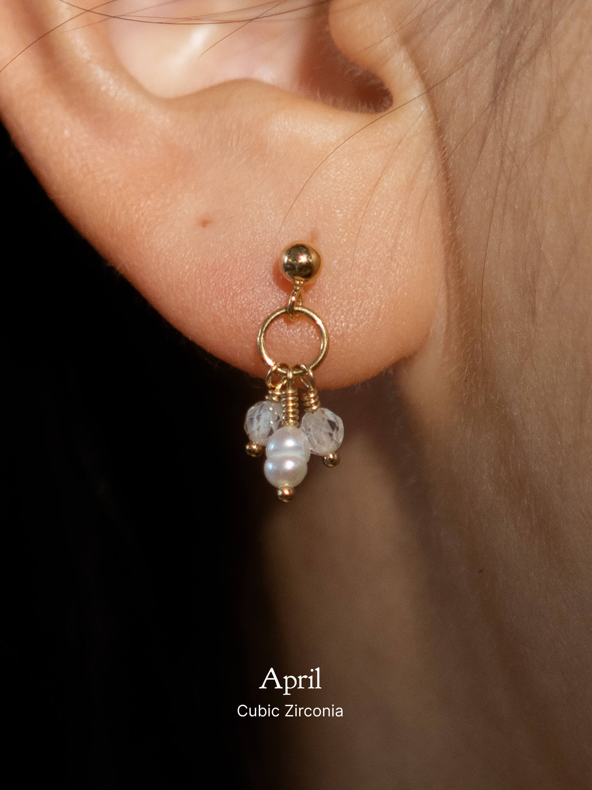 Pixie Birthstone & Pearl Drop Earrings