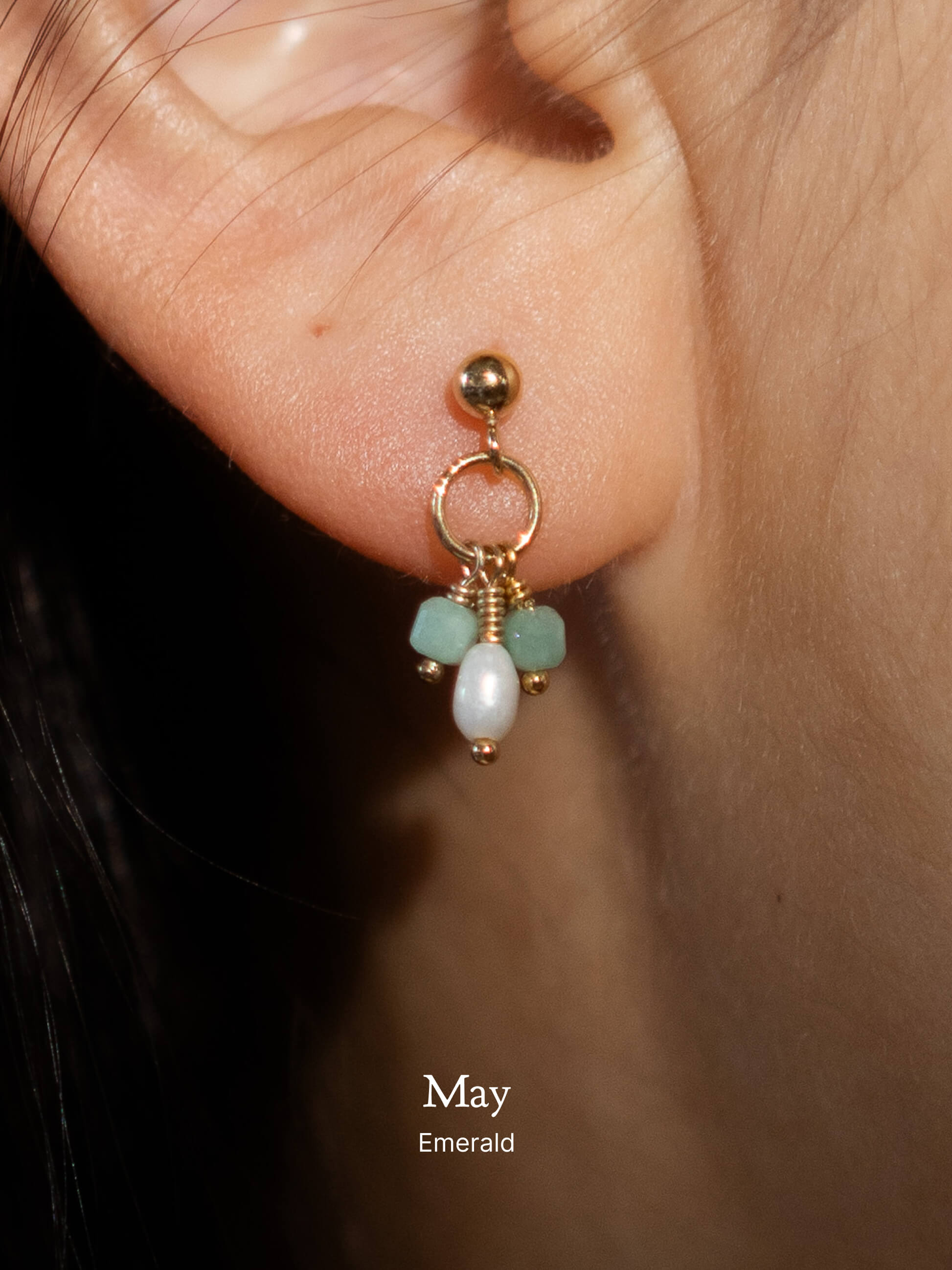 Pixie Birthstone & Pearl Drop Earrings