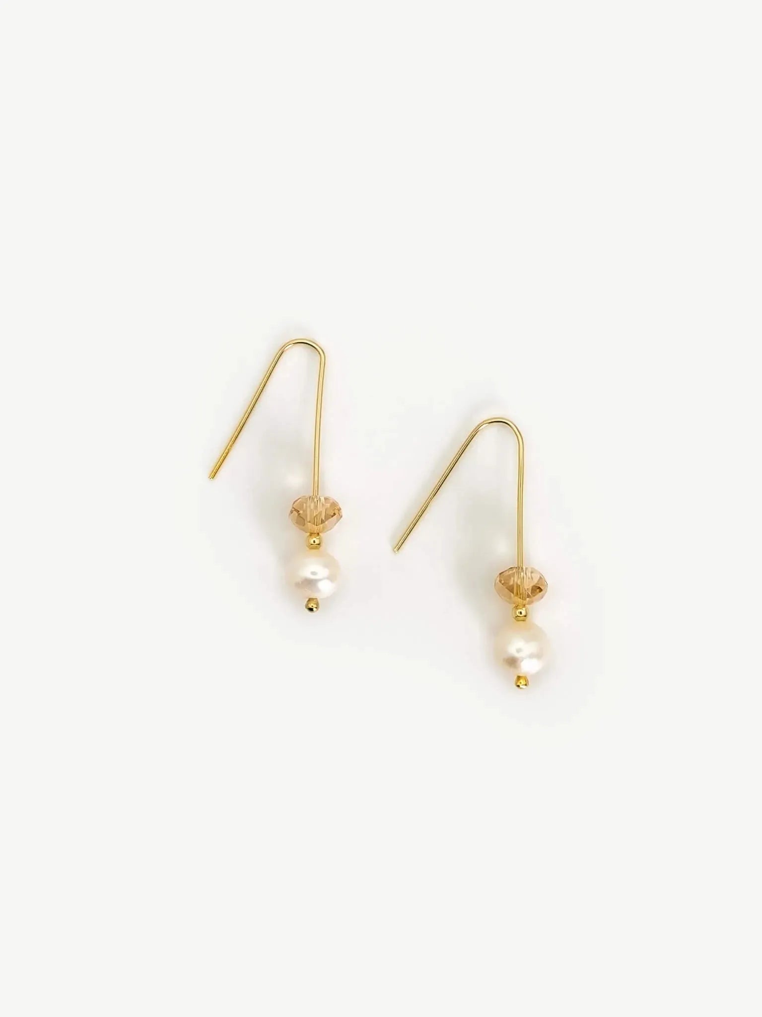 Round Pearl & Crystal Drop Earrings - Atelier Akina