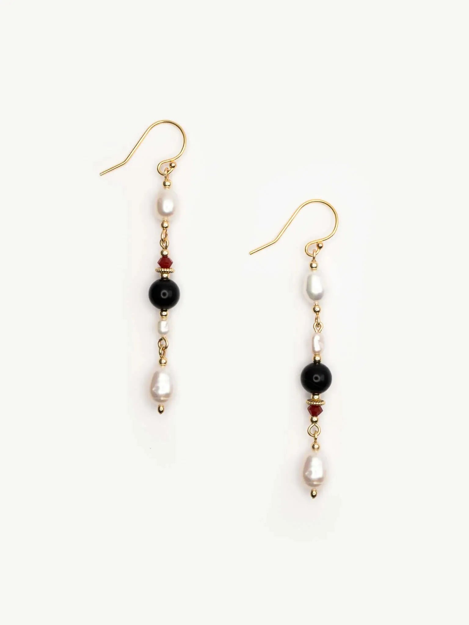 Scarlet Pearl Dangle Earrings - Atelier Akina