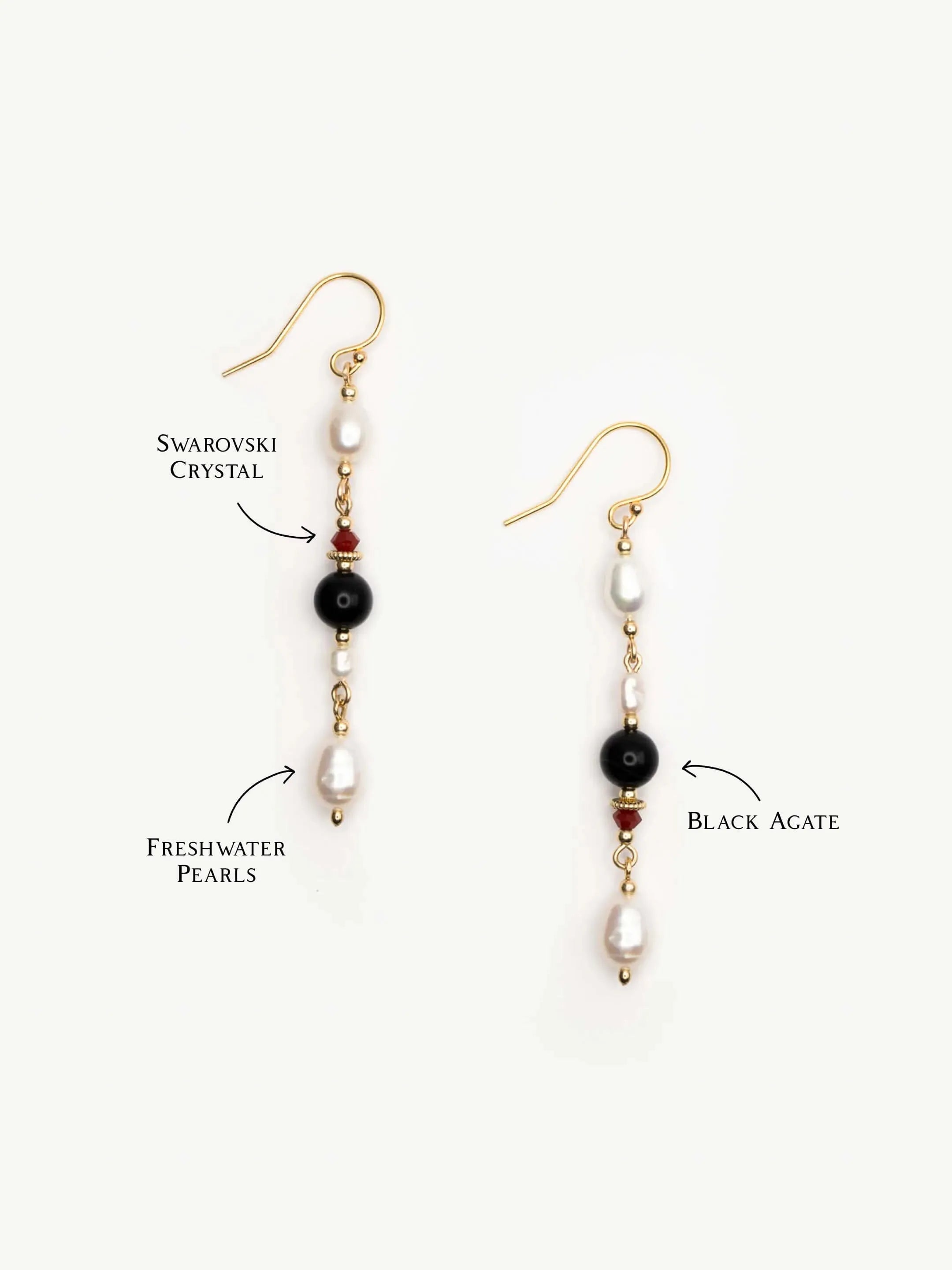 Scarlet Pearl Dangle Earrings - Atelier Akina