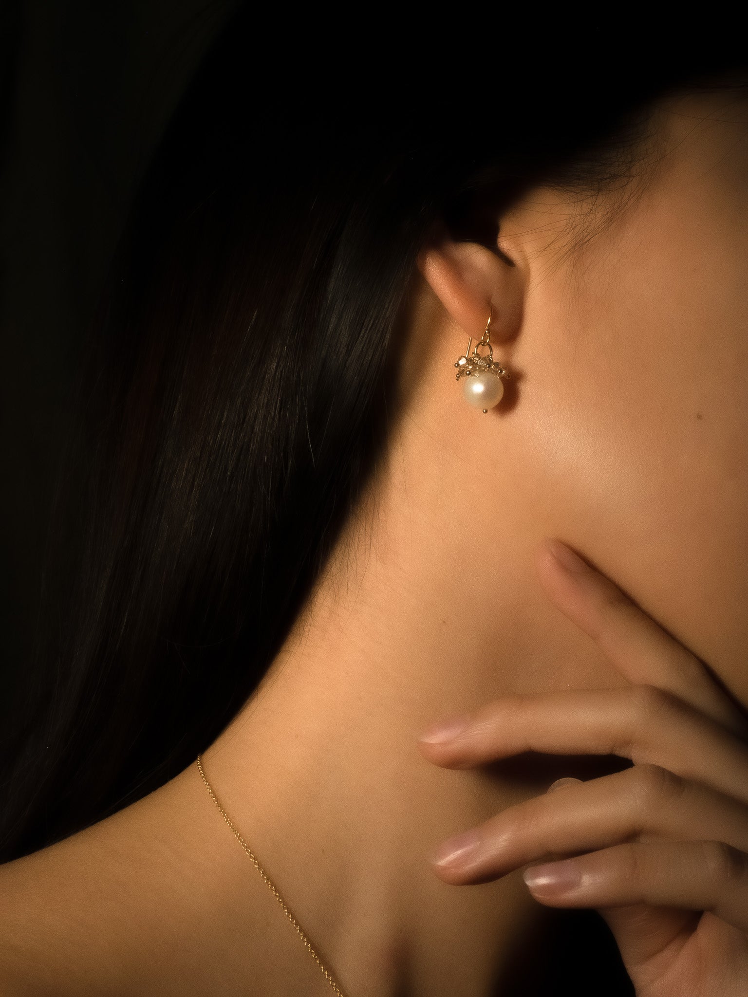 Snowflake Pearl & Crystal Drop Earrings