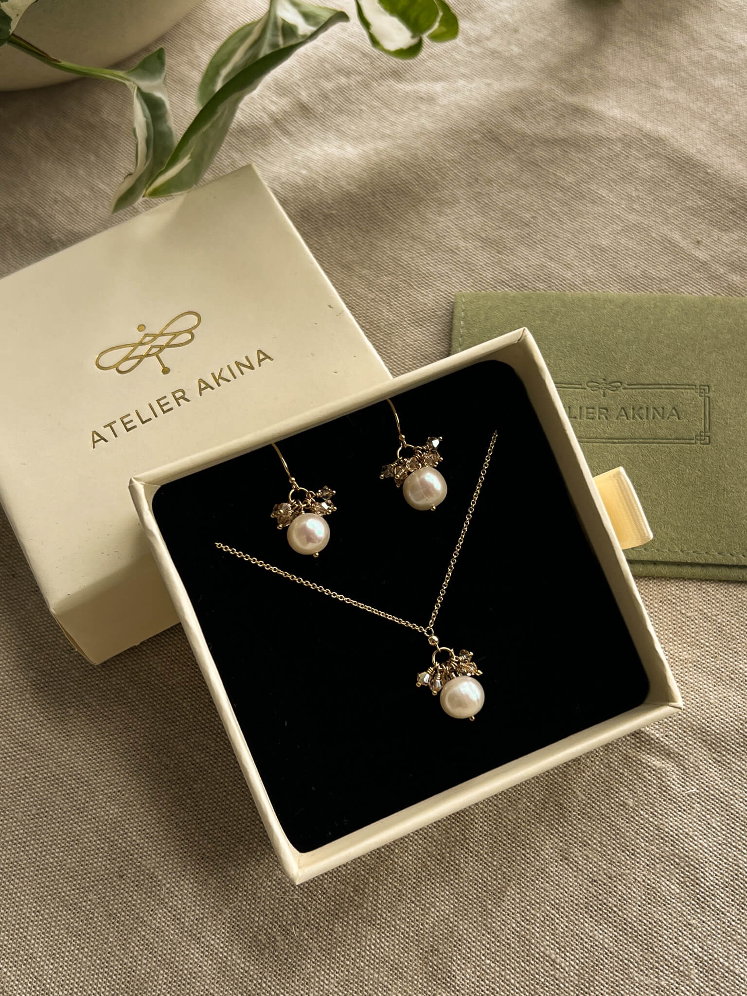 Snowflake Pearl & Crystal Drop Earrings