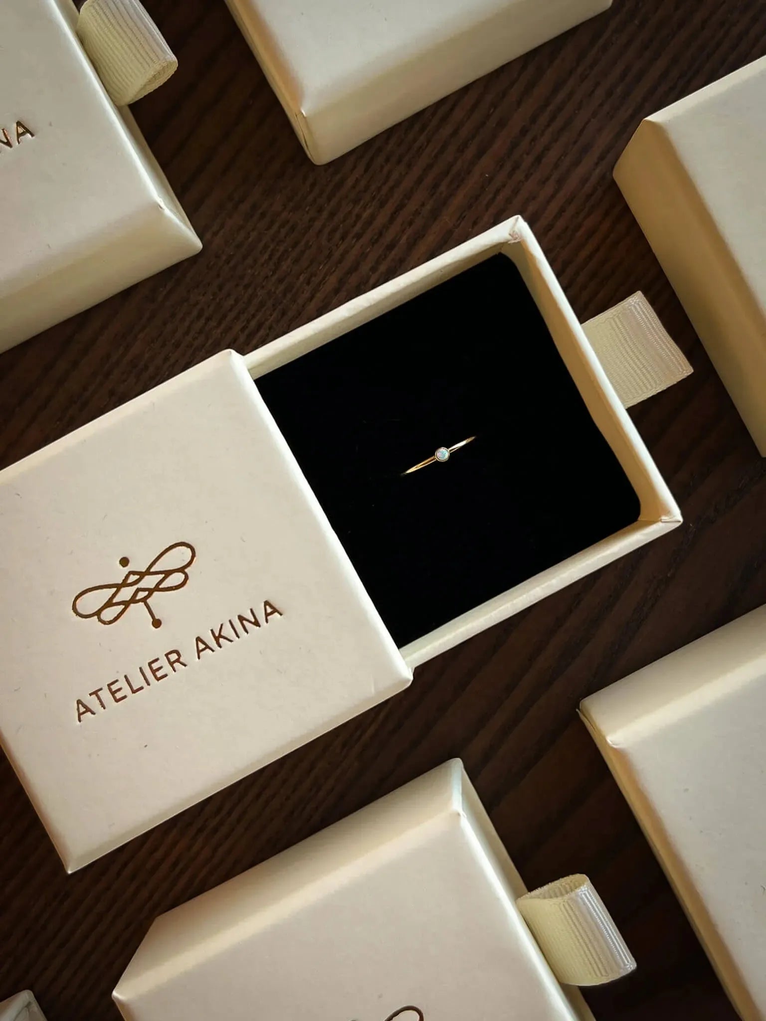 Stacker Mini Opal Gold Ring - Atelier Akina